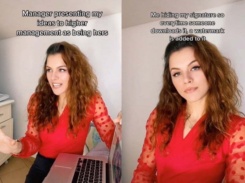 Woman reveals she added hidden watermarks to presentations after she caught manager taking credit for work