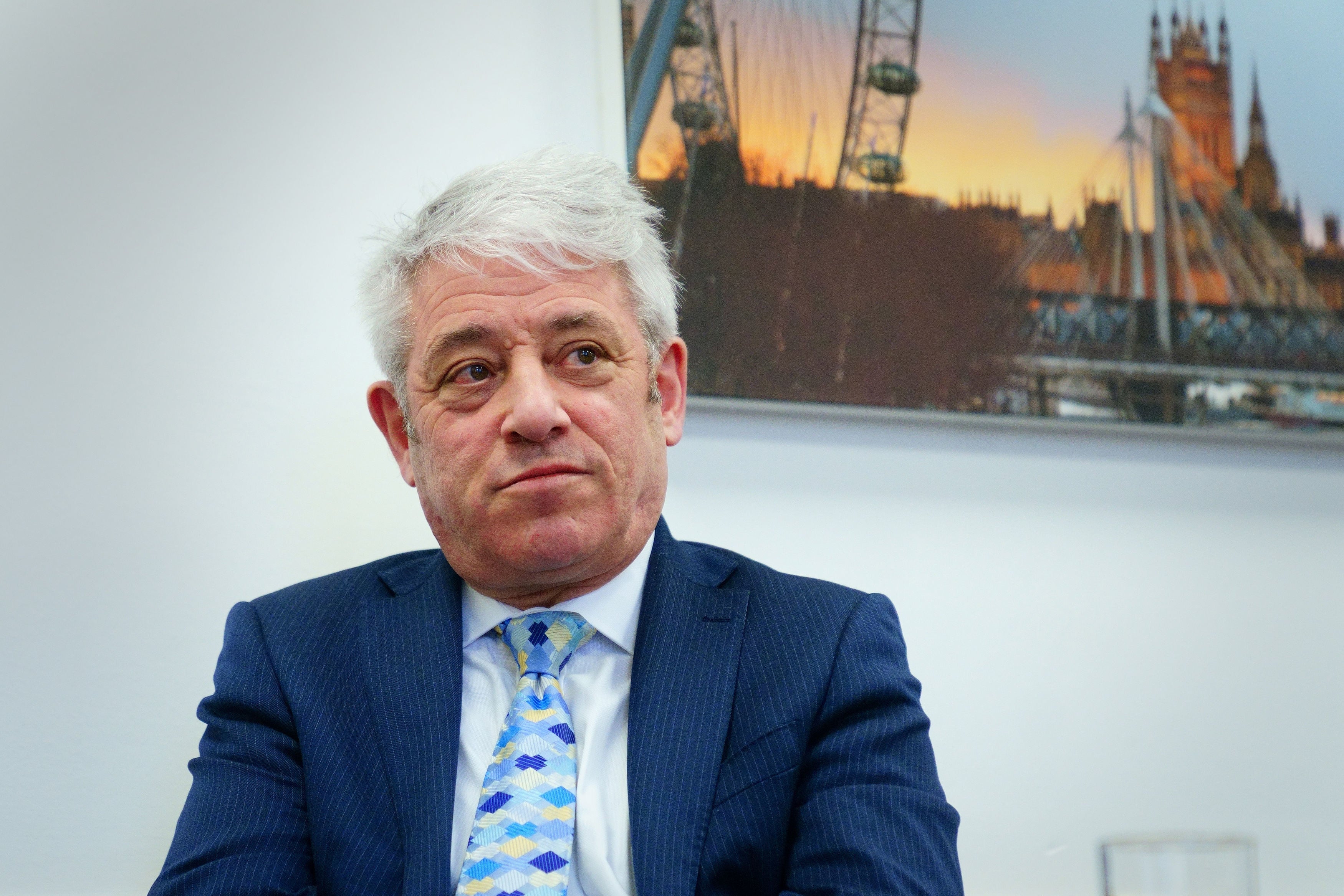 Bercow speaks to reporters in Westminster, London, after the IEP’s report