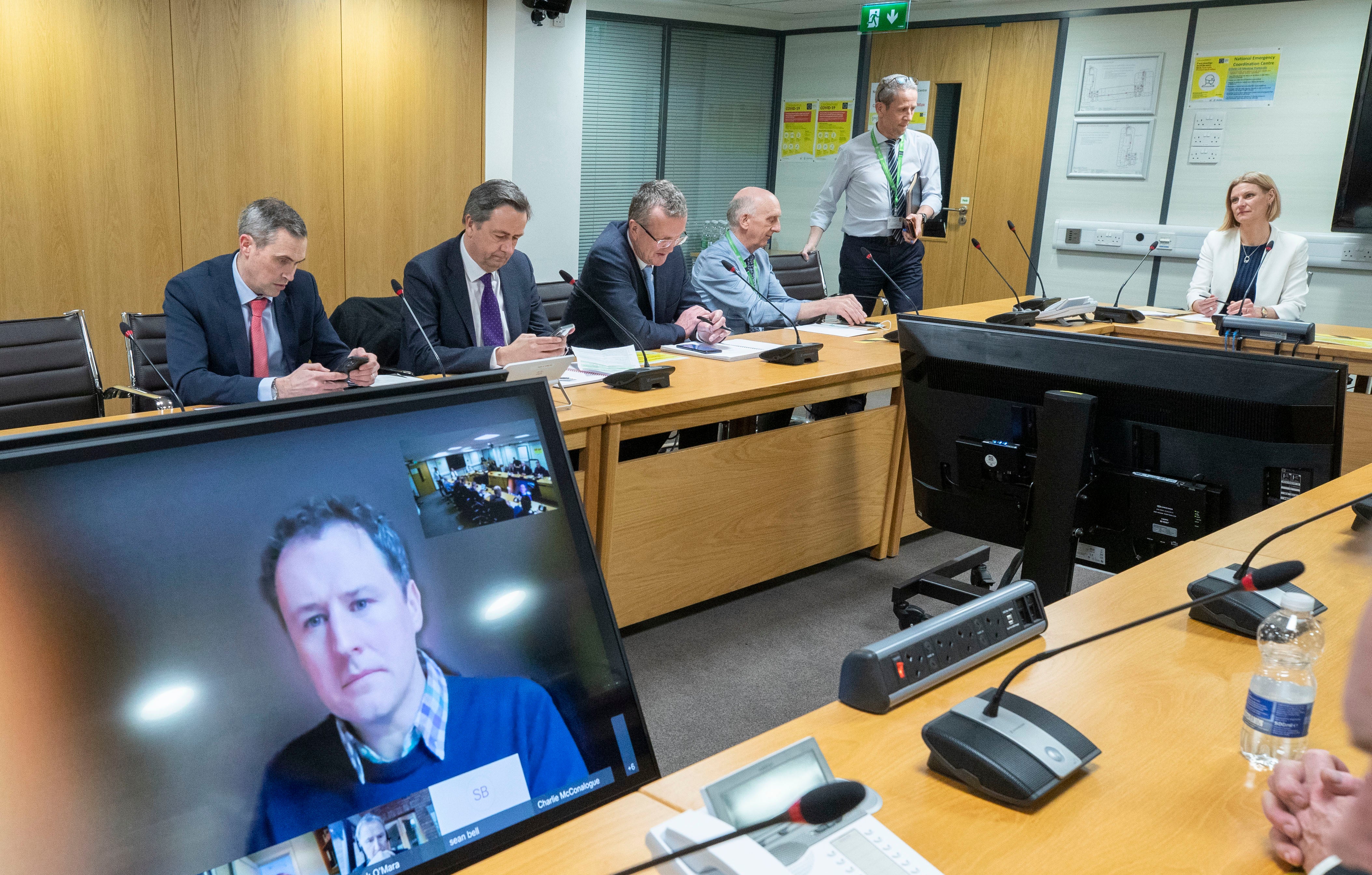 The IFA delegation led by President Tim Cullinan (Finbarr O’Rourke/PA)