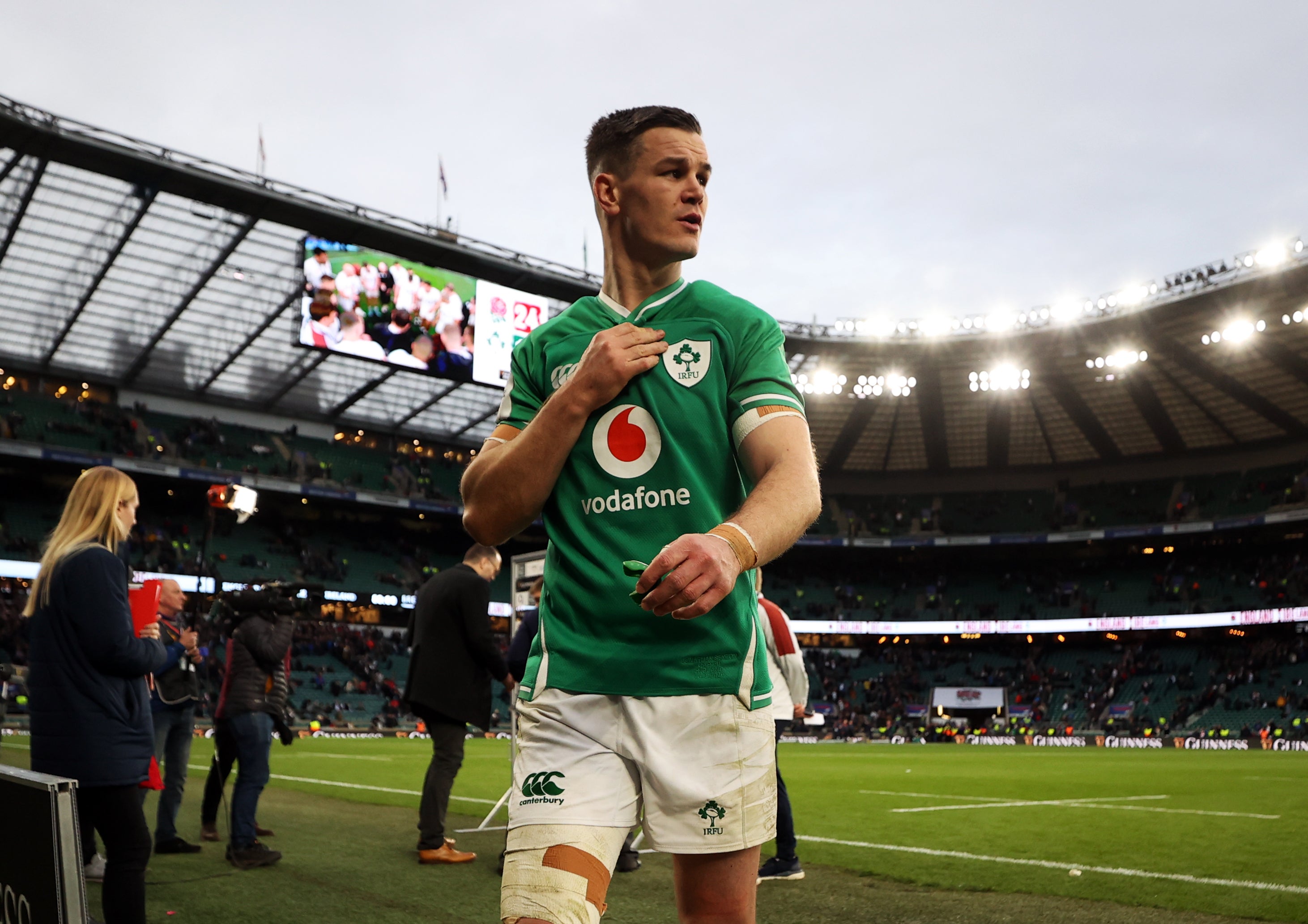Johnny Sexton endured a disappointing first trip to Twickenham as Ireland captain, suffering a 24-12 loss in 2020 (David Davies/PA)