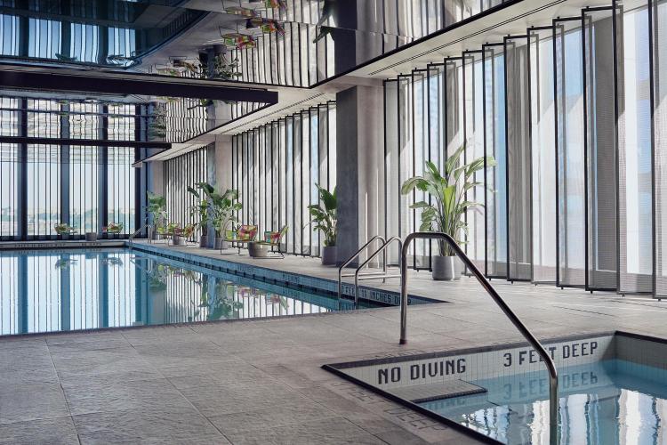 Guests can access an indoor and outdoor pool