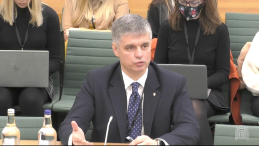 Ukrainian ambassador Vadym Prystaiko appears before MPs