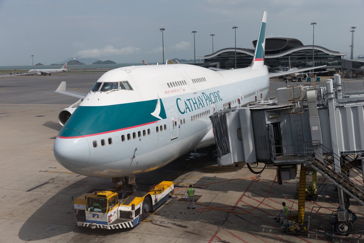 A Cathay Pacific Airways Boeing 747-400 at Hong Kong international