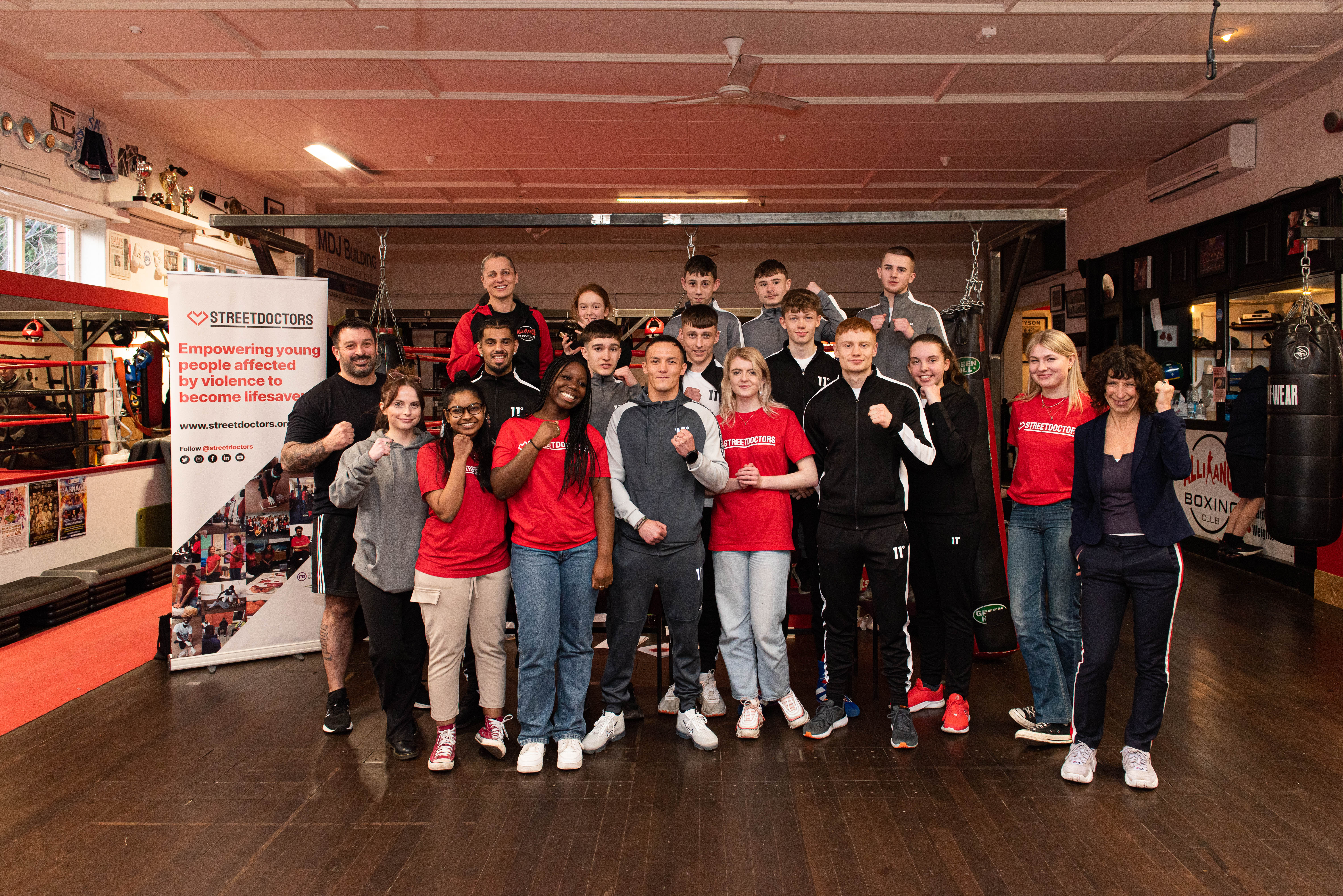 Warrington, centre, has partnered with StreetDoctors, a national charity that puts young people at the centre of emergency first-aid provision (Luke Holroyd/Handout/PA)