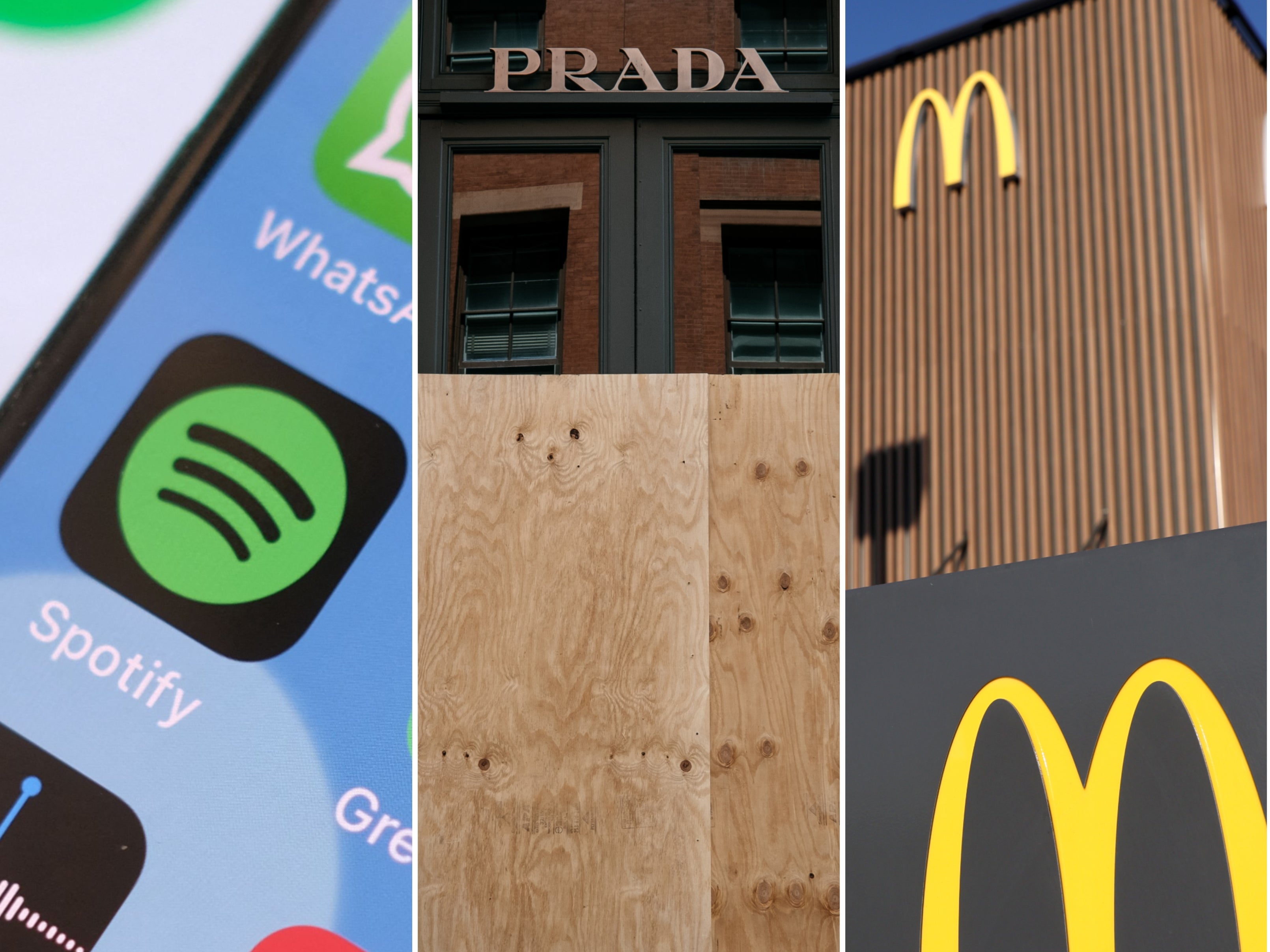 Prada. Spotify and McDonald’s have halted operations