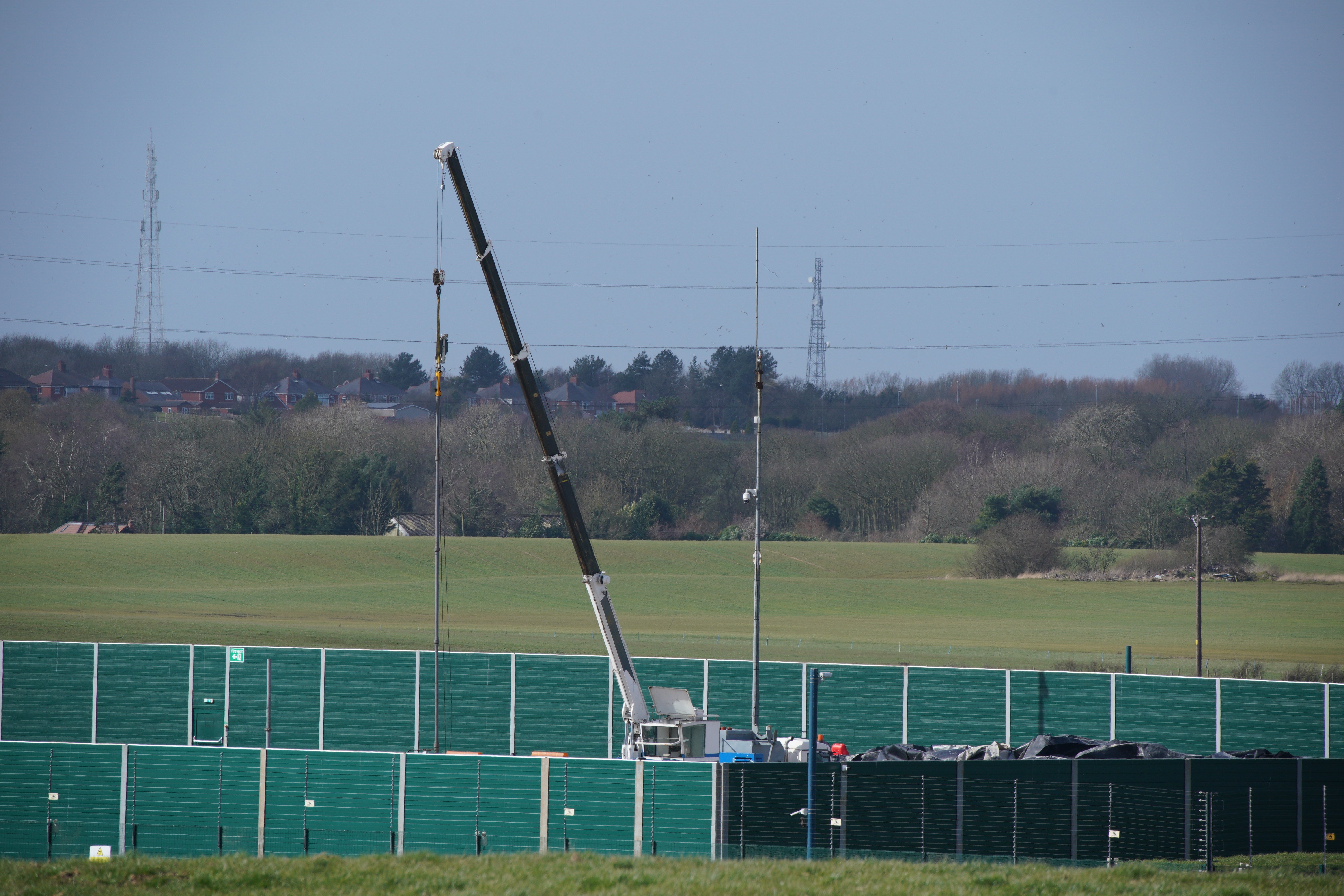 The Cuadrilla fracking site at Preston New Road in Blackpool. Ministers are facing calls not to back down on the fracking ban as the UK phases out Russian oil (PA)