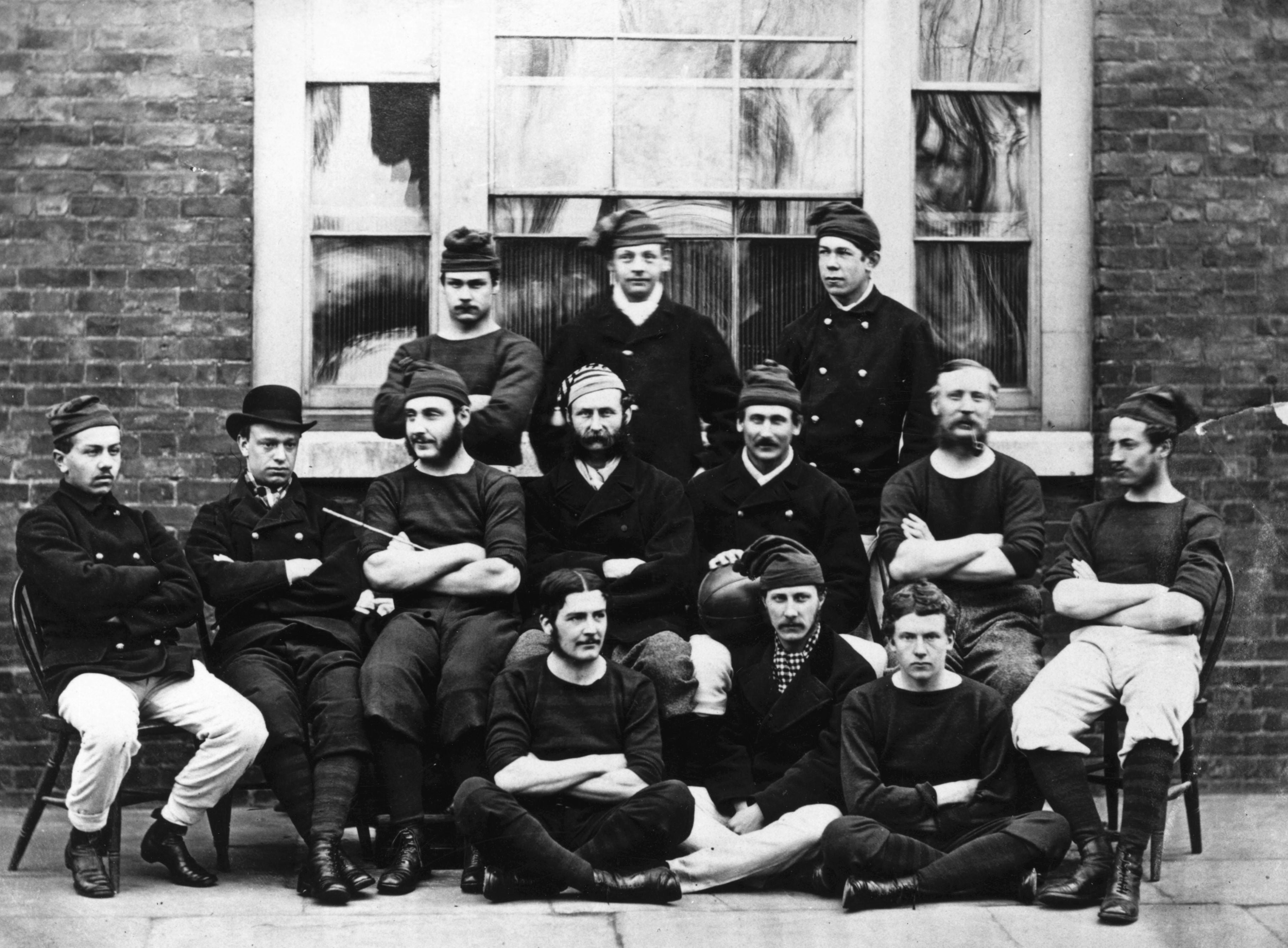 The Royal Engineers football team in 1860, known for teamwork