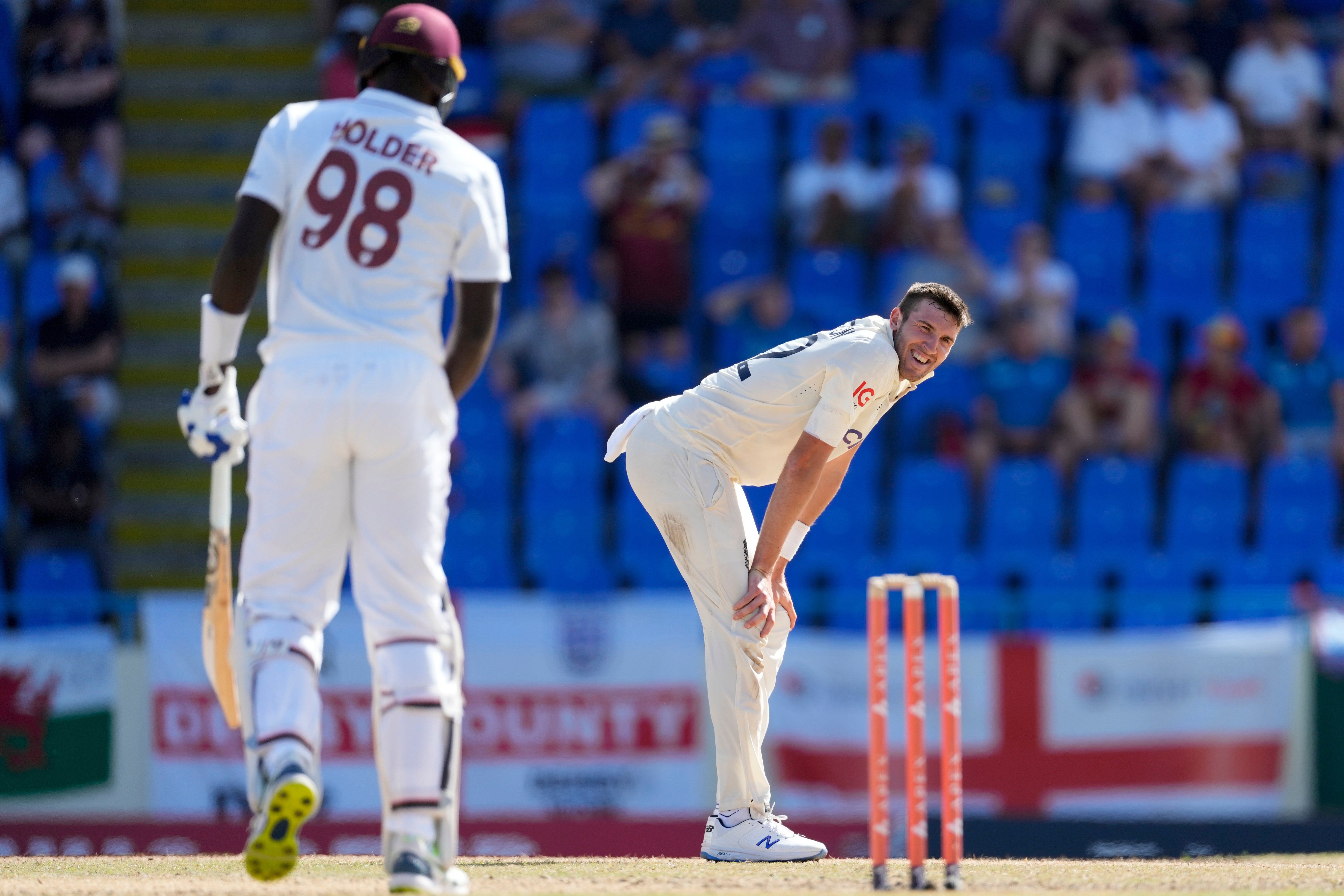 Craig Overton, right, and Chris Woakes wasted the new ball (AP Photo/Ricardo Mazalan)