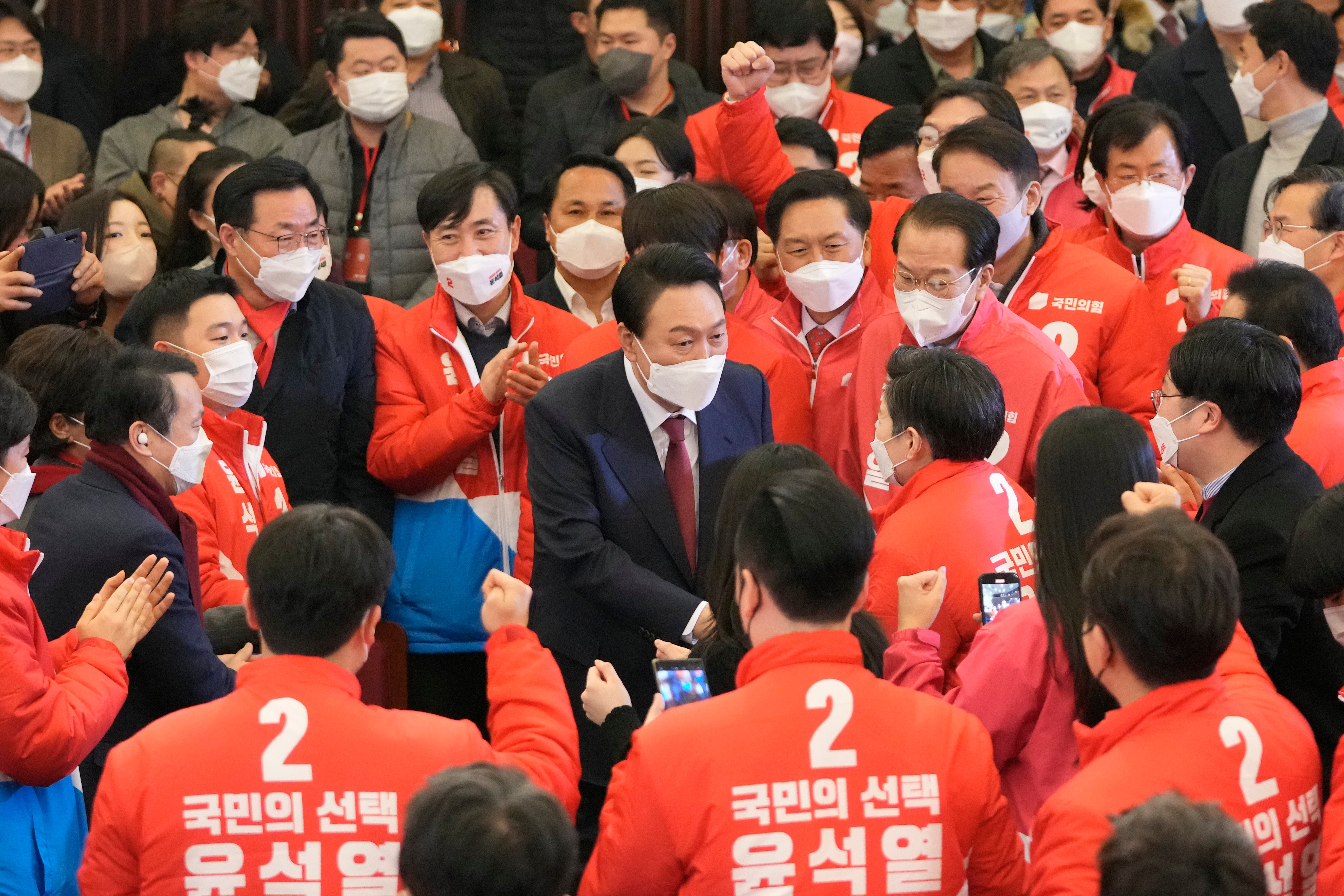 Yoon Suk-yeol, the presidential candidate of the main opposition People Power Party, who was elected South Korea's new president on Thursday