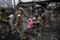 Ukrainian man whose wife and two children were killed by mortar fire returns to Kyiv to bury them