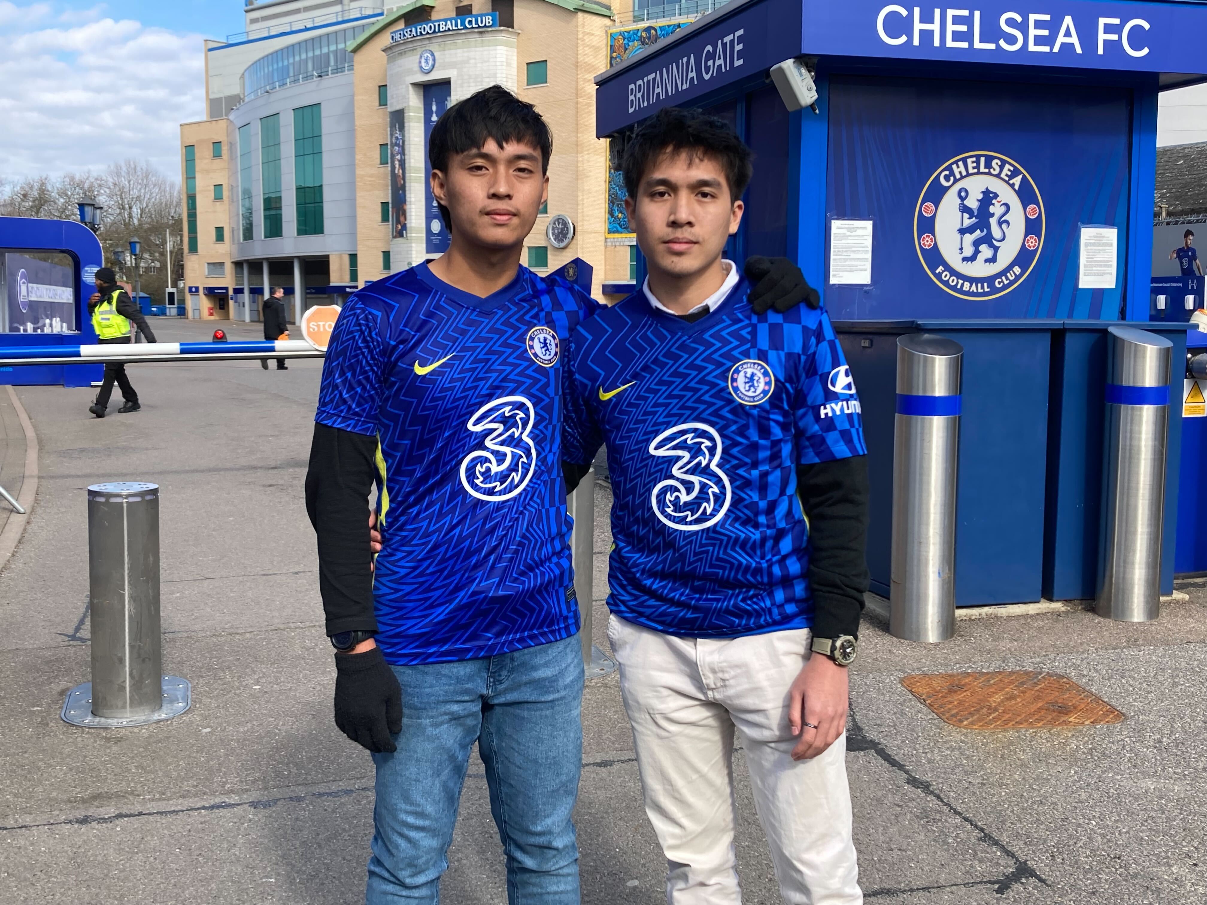 Cousins Faris Abdullah and Syahmi Anuar, both 20, were left holding back tears after travelling from Malaysia only to find Chelsea’s ground and shop had closed minutes earlier