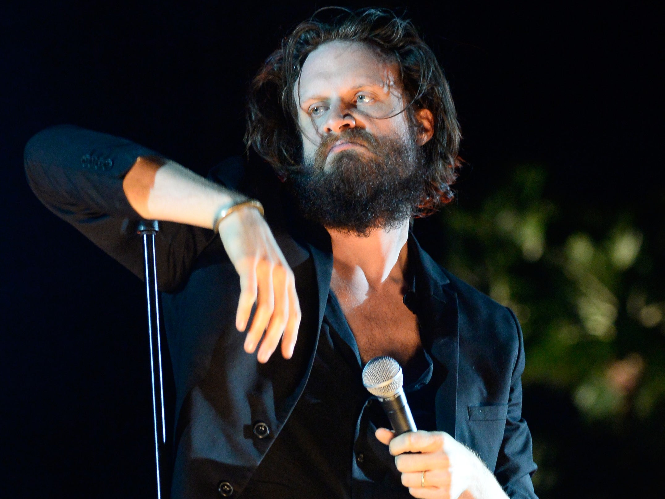 Father John Misty onstage at Coachella 2015