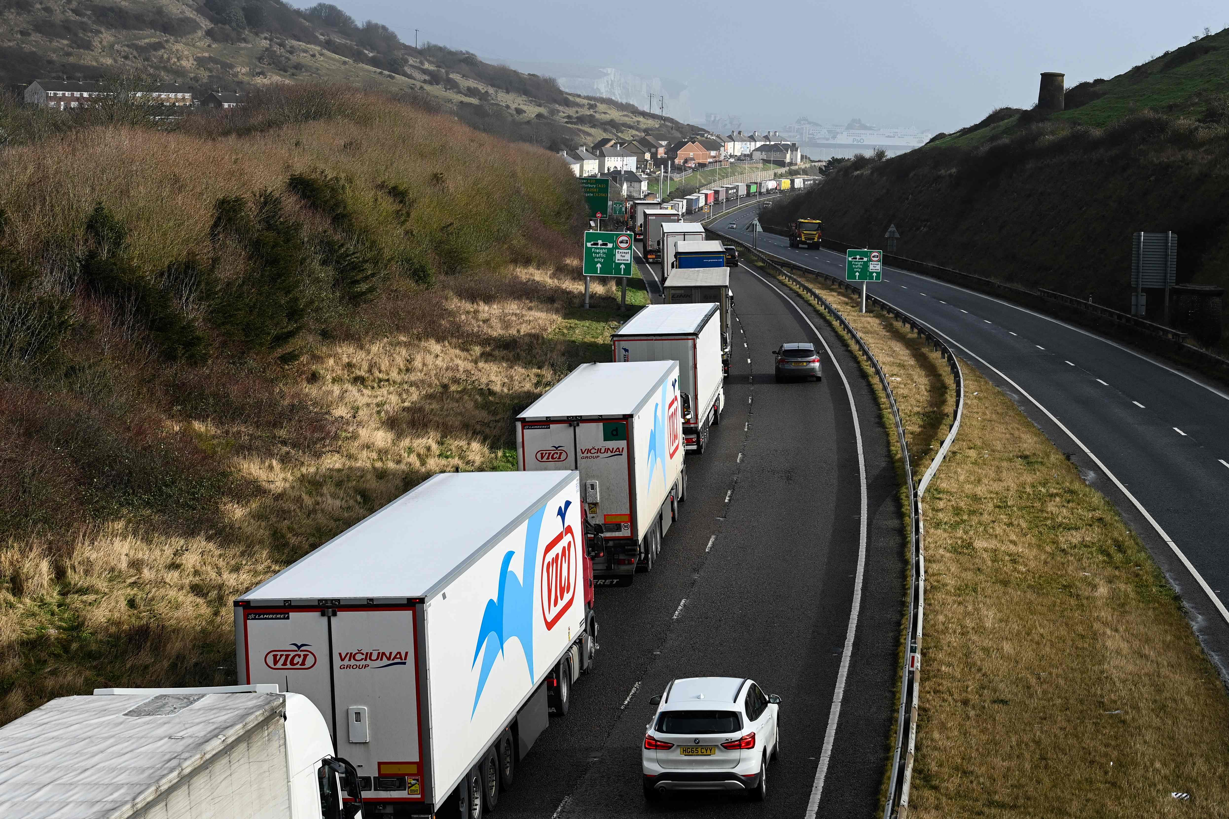 Queues have become a familiar sight in Dover