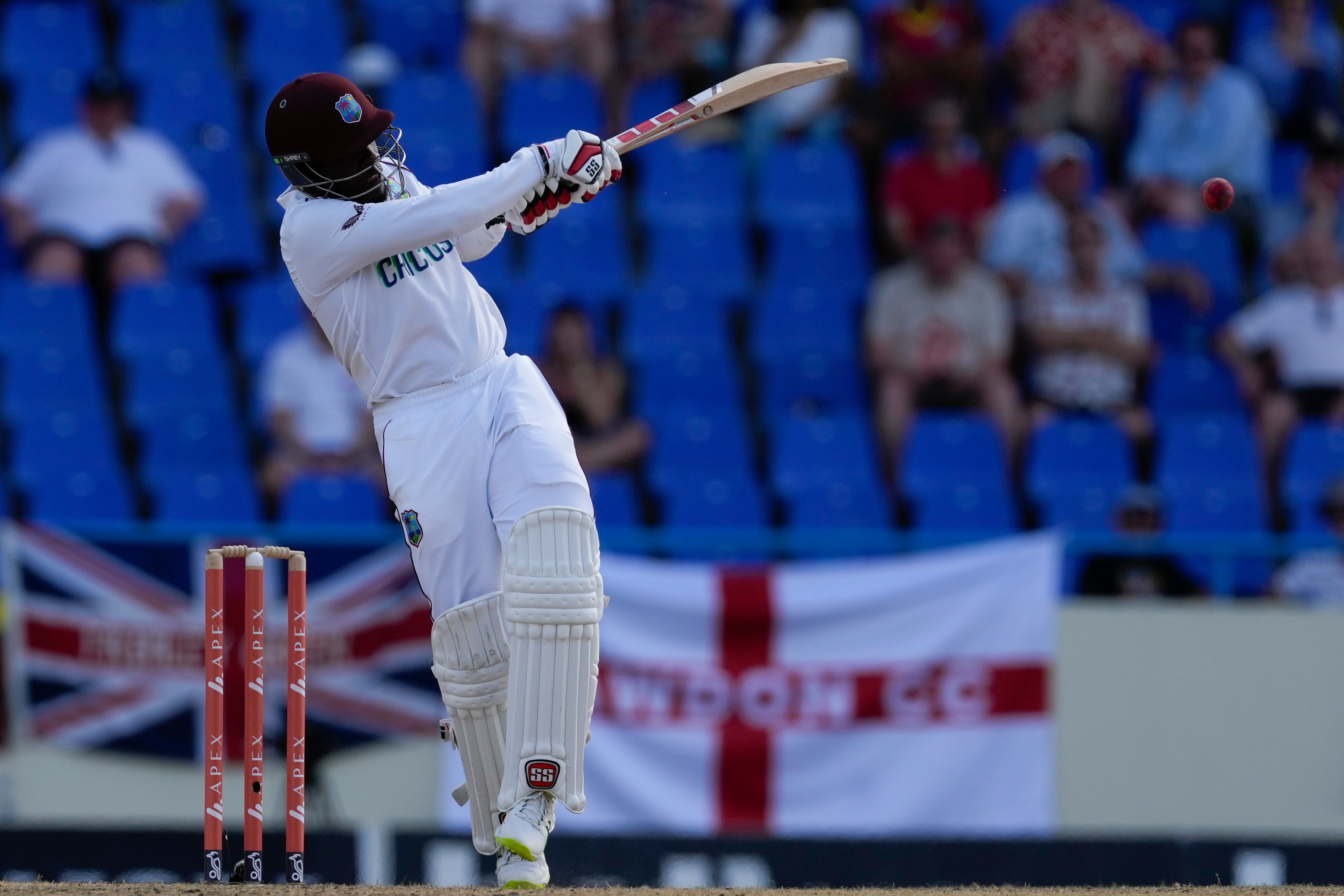 West Indies’ Nkrumah Bonner was closing in on a century (Ricardo Mazalan/AP).