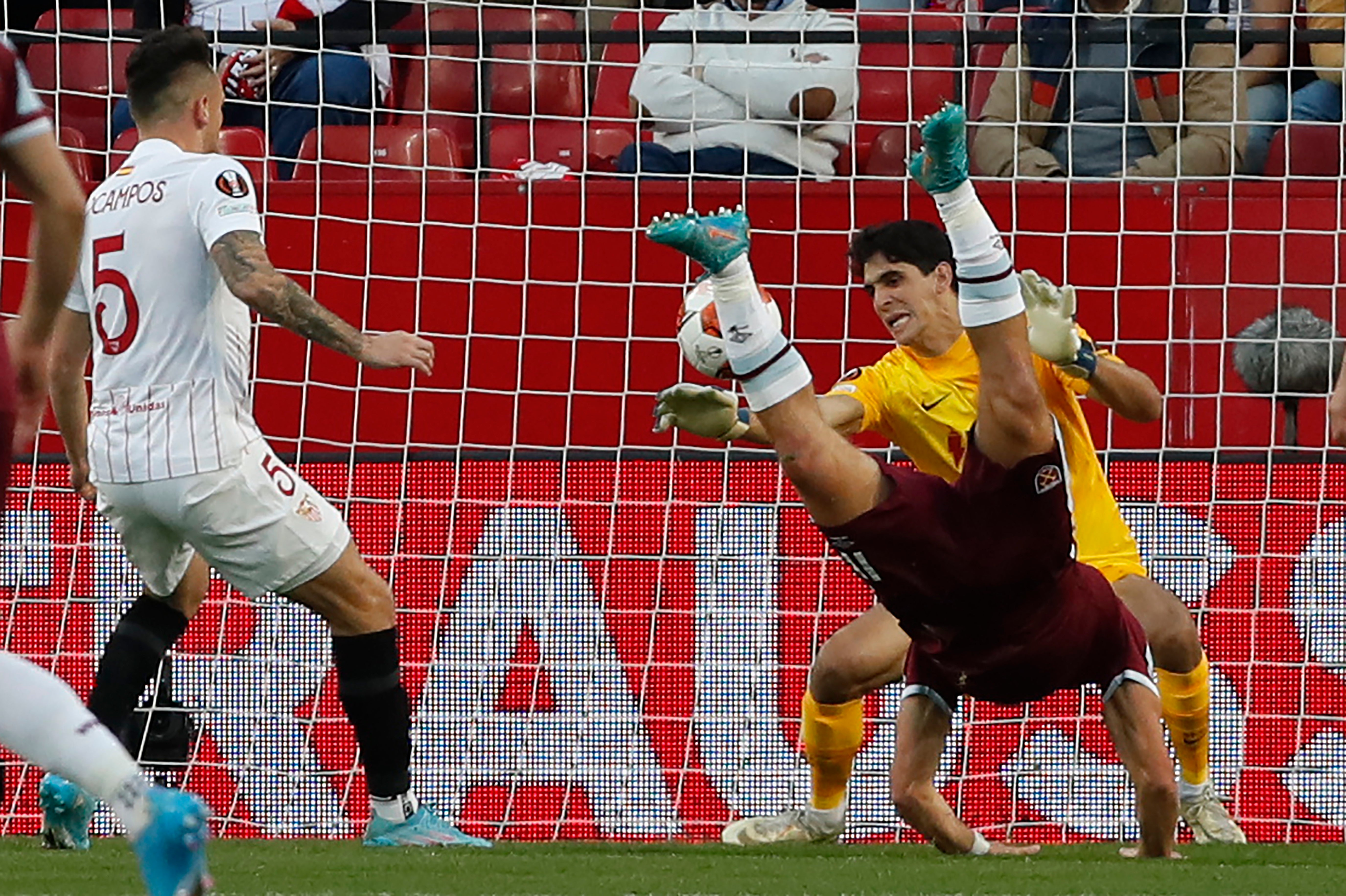 Nikola Vlasic was denied by a fine save from goalkeeper Yassine Bounou (Angel Fernandez/AP).