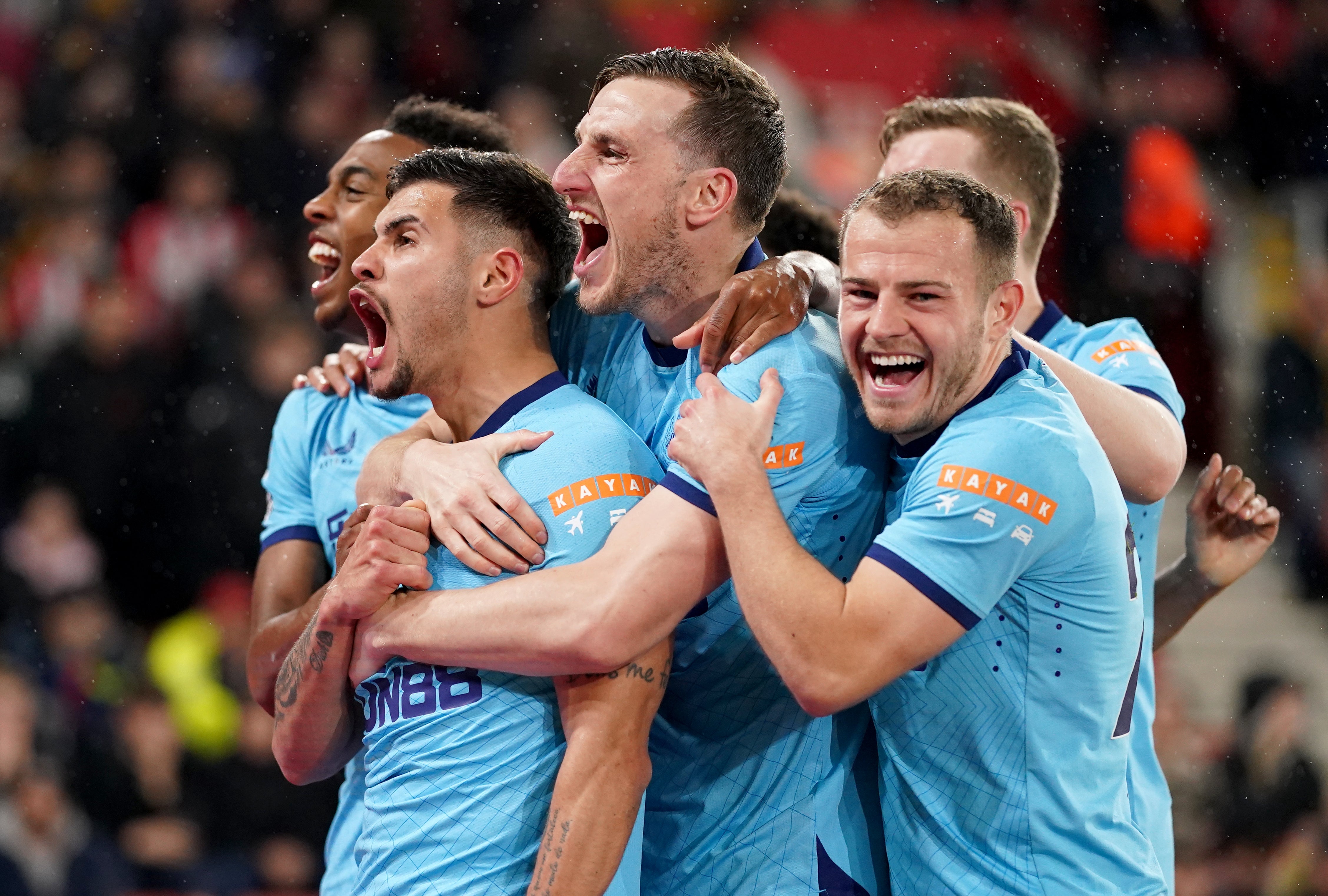 Bruno Guimaraes celebrates scoring the winner (Adam Davy/PA)