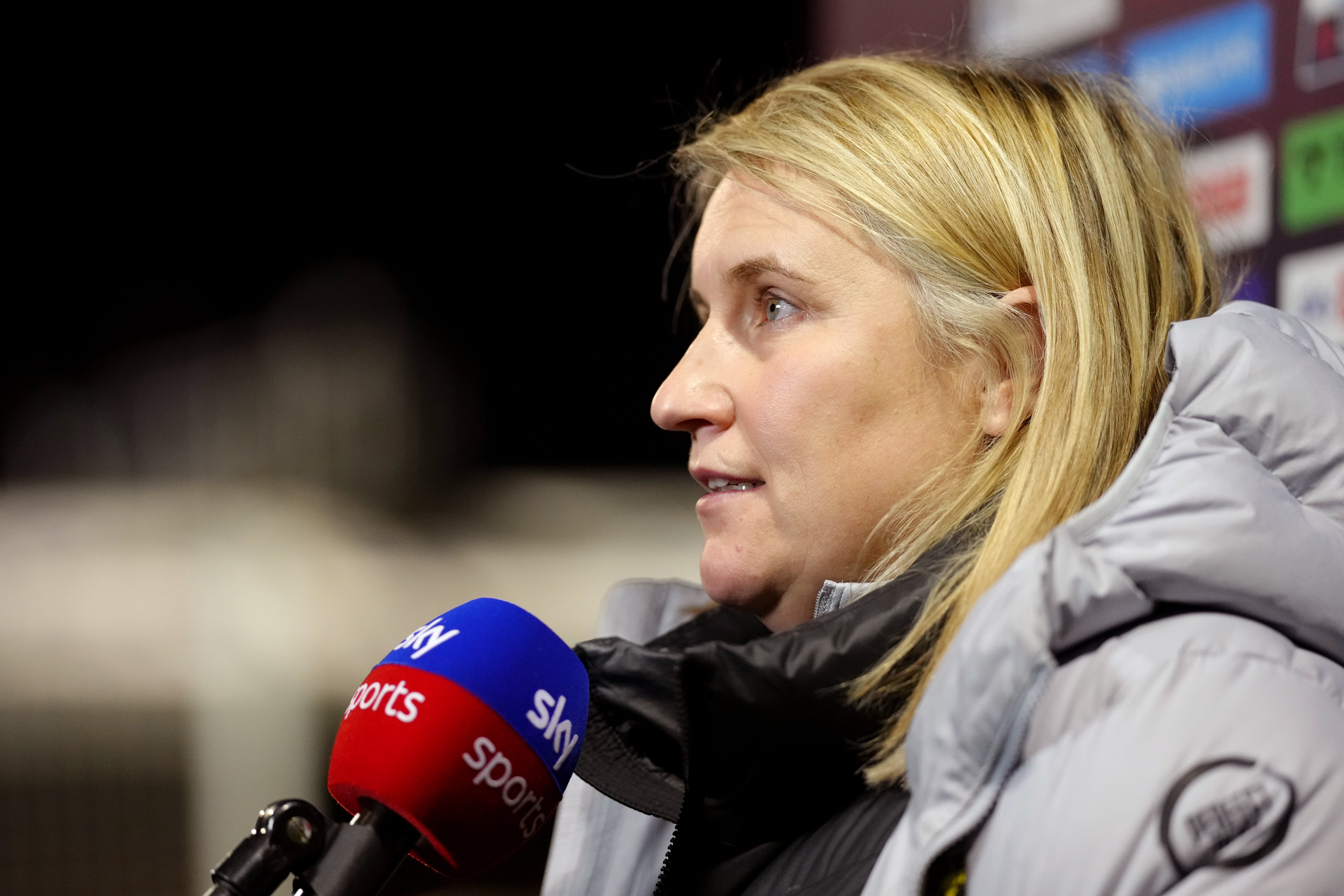 Chelsea manager Emma Hayes shared her thoughts before the WSL win at West Ham (John Walton/PA)