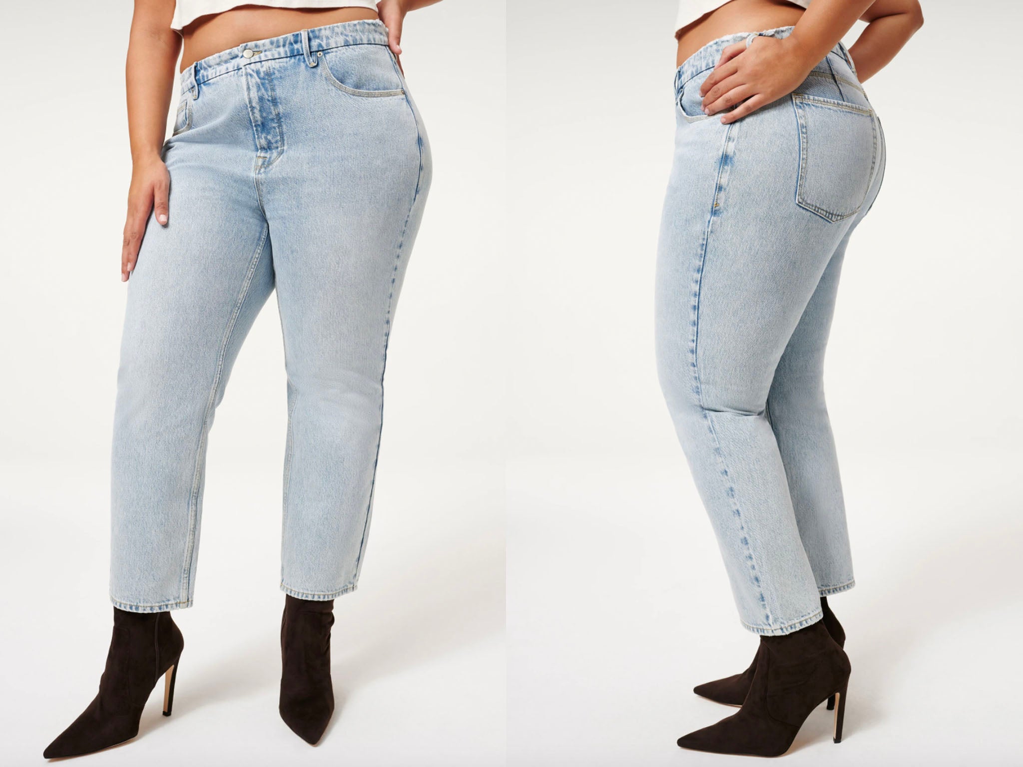 Designed with curves in mind, these jeans are relaxed around the leg but fitted through the hips