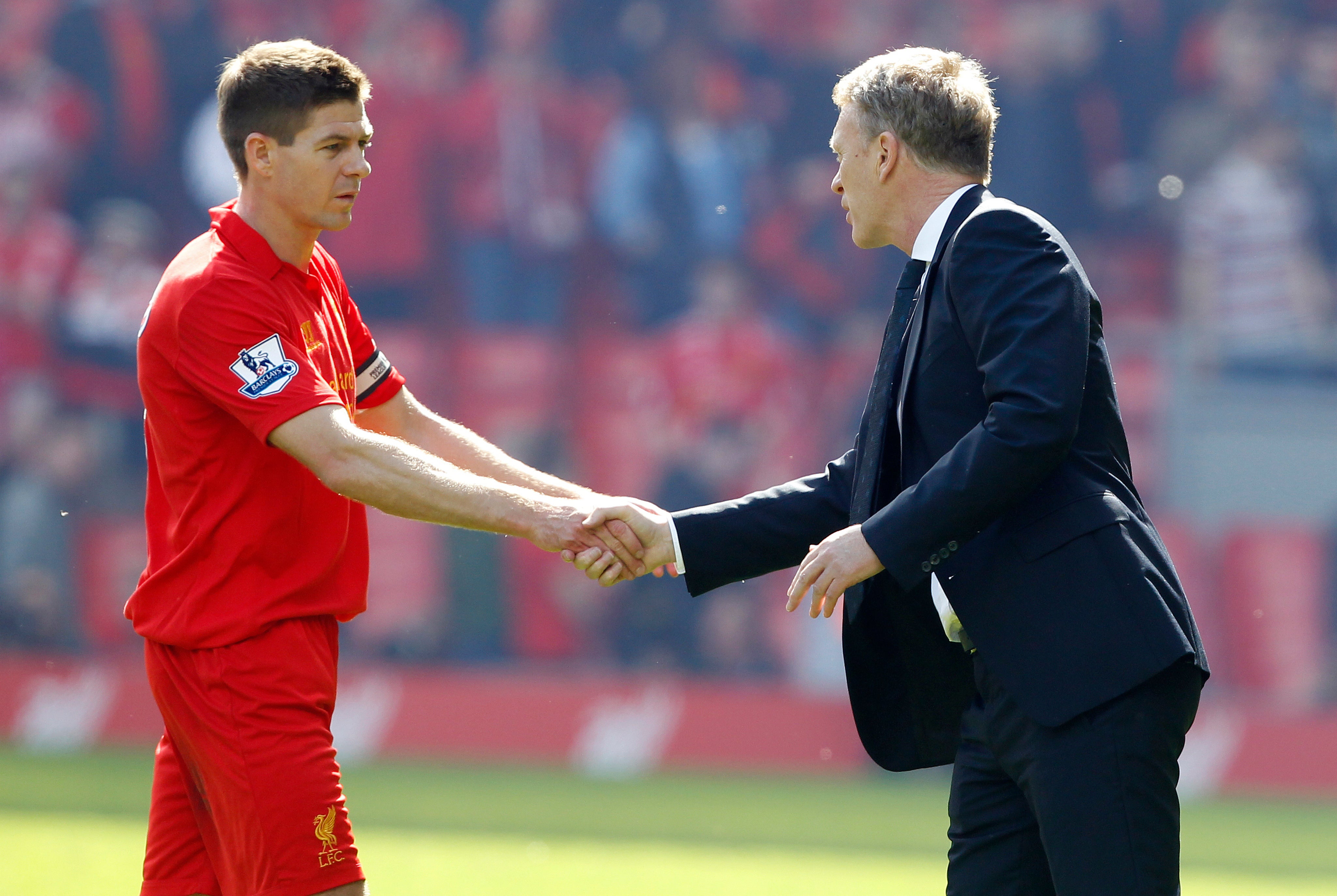 Former Liverpool captain Steven Gerrard, left, faces Ex-Everton boss David Moyes for the first time as a manager this weekend (Peter Byrne/PA)