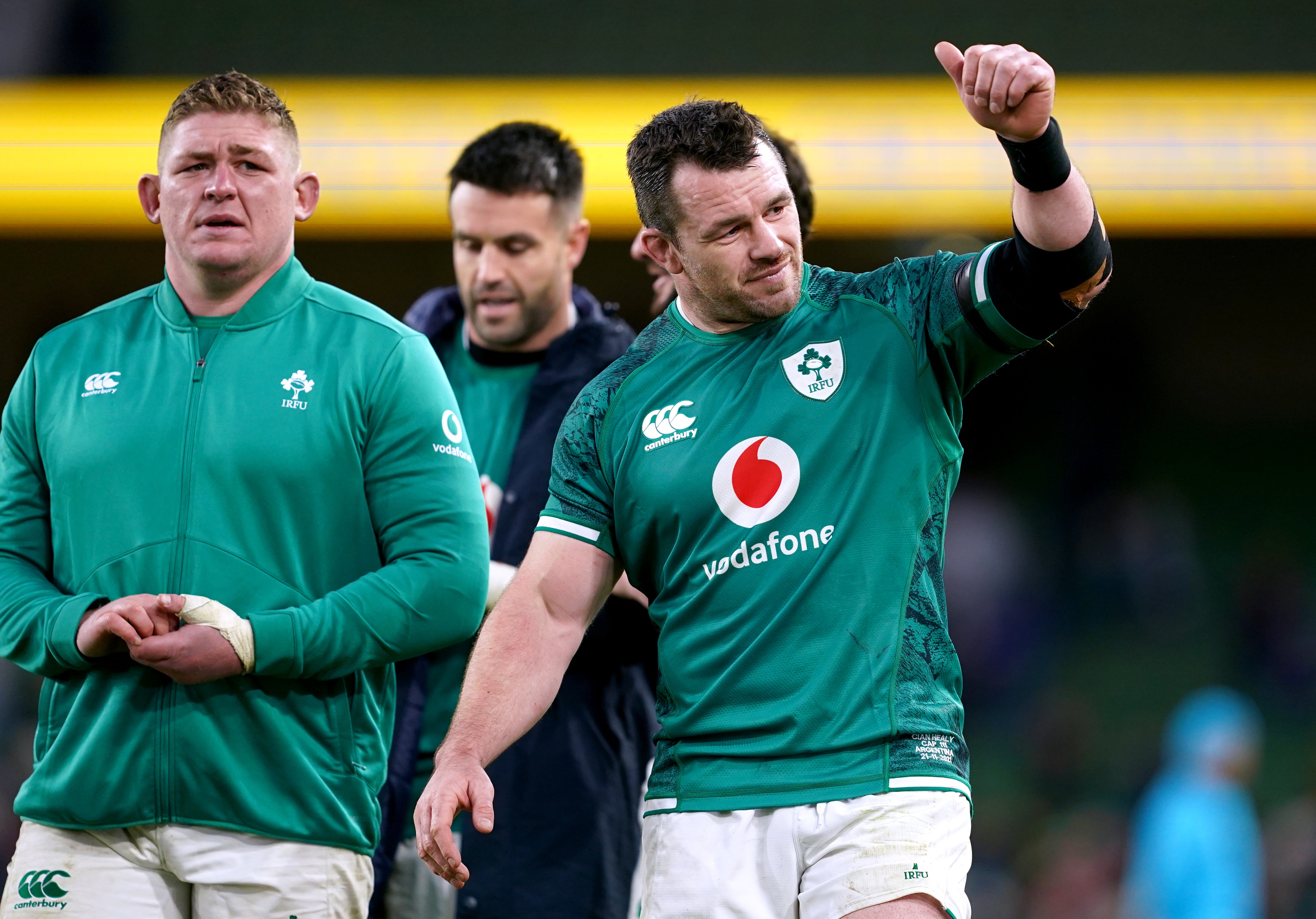 Ireland prop Cian Healy, right, is preparing for his first Test start in a year (Brian Lawless/PA)