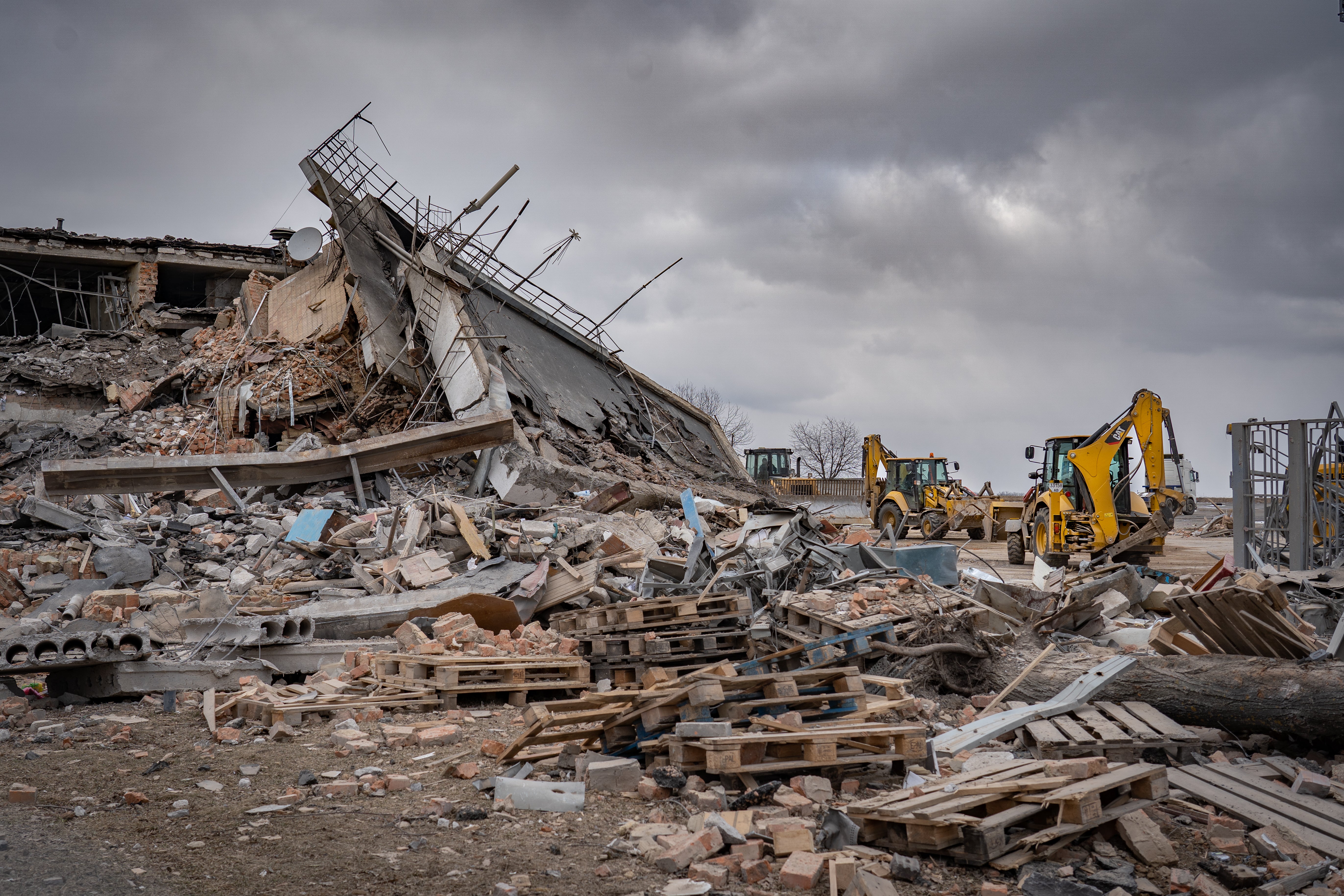 The destroyed airport at Vinnytsia