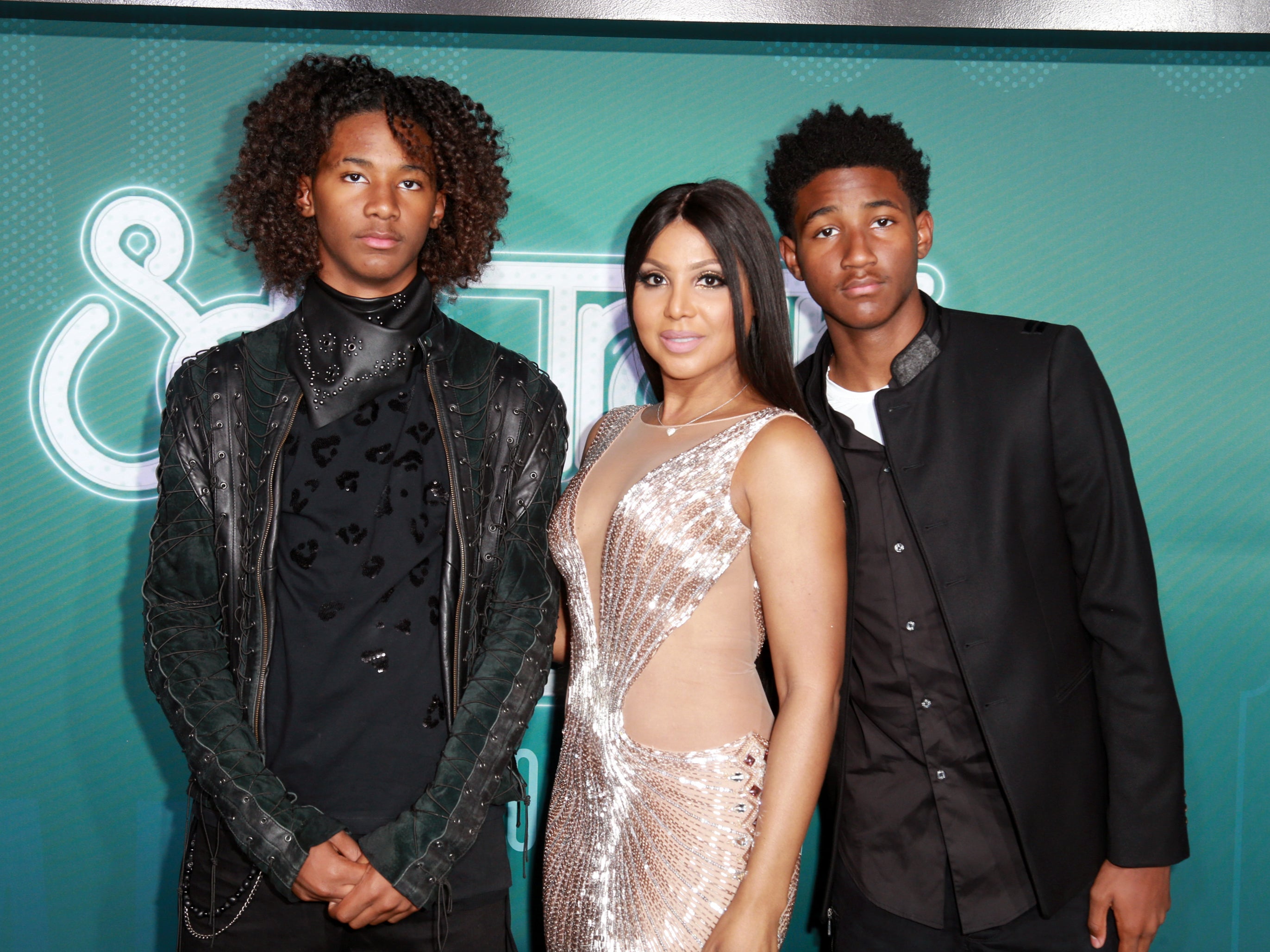 Diezel Ky Braxton-Lewis, Toni Braxton, and Denim Cole Braxton-Lewis attending the 2017 Soul Train Awards