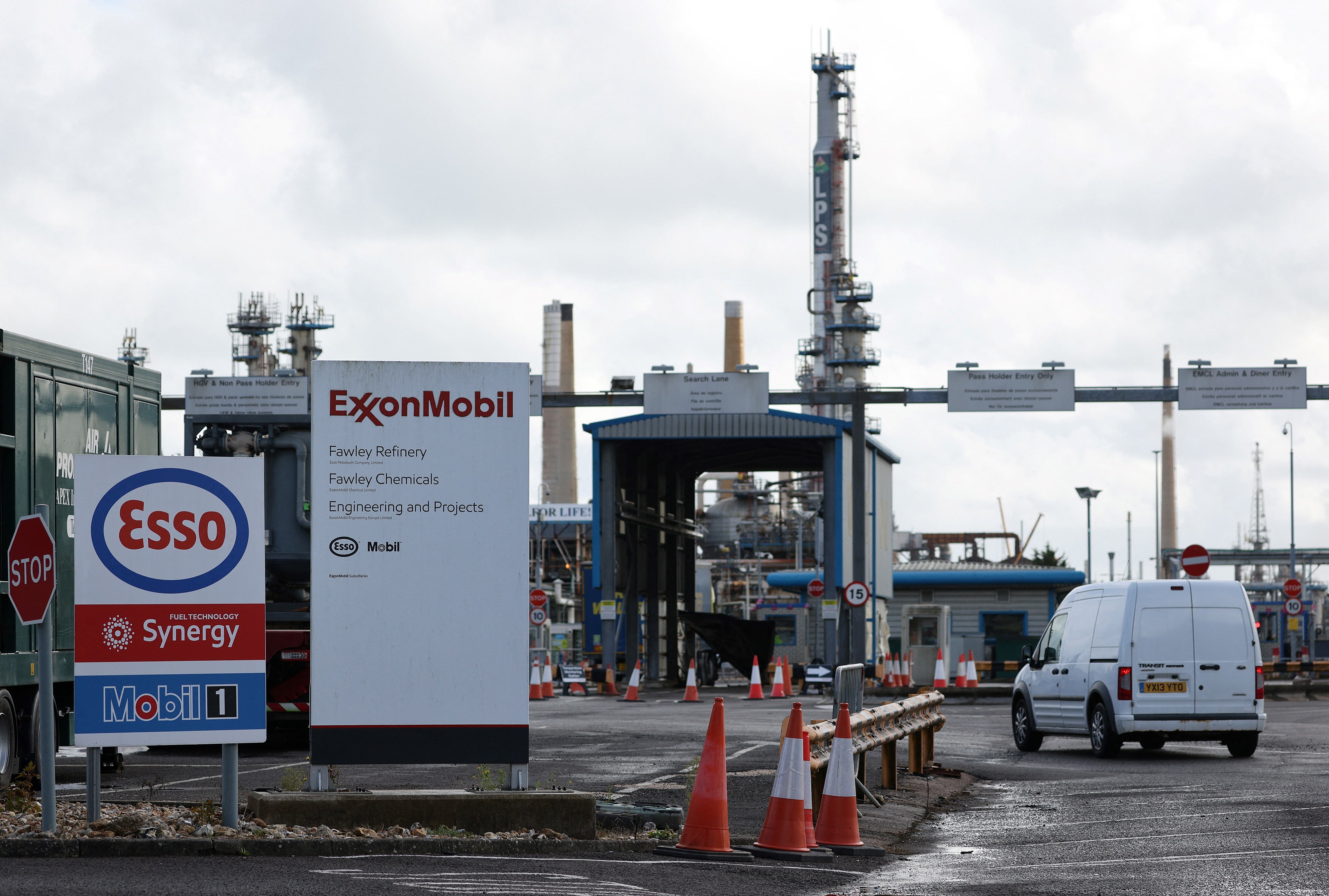 The ExxonMobil Esso Oil refinery in Fawley, near Southampton