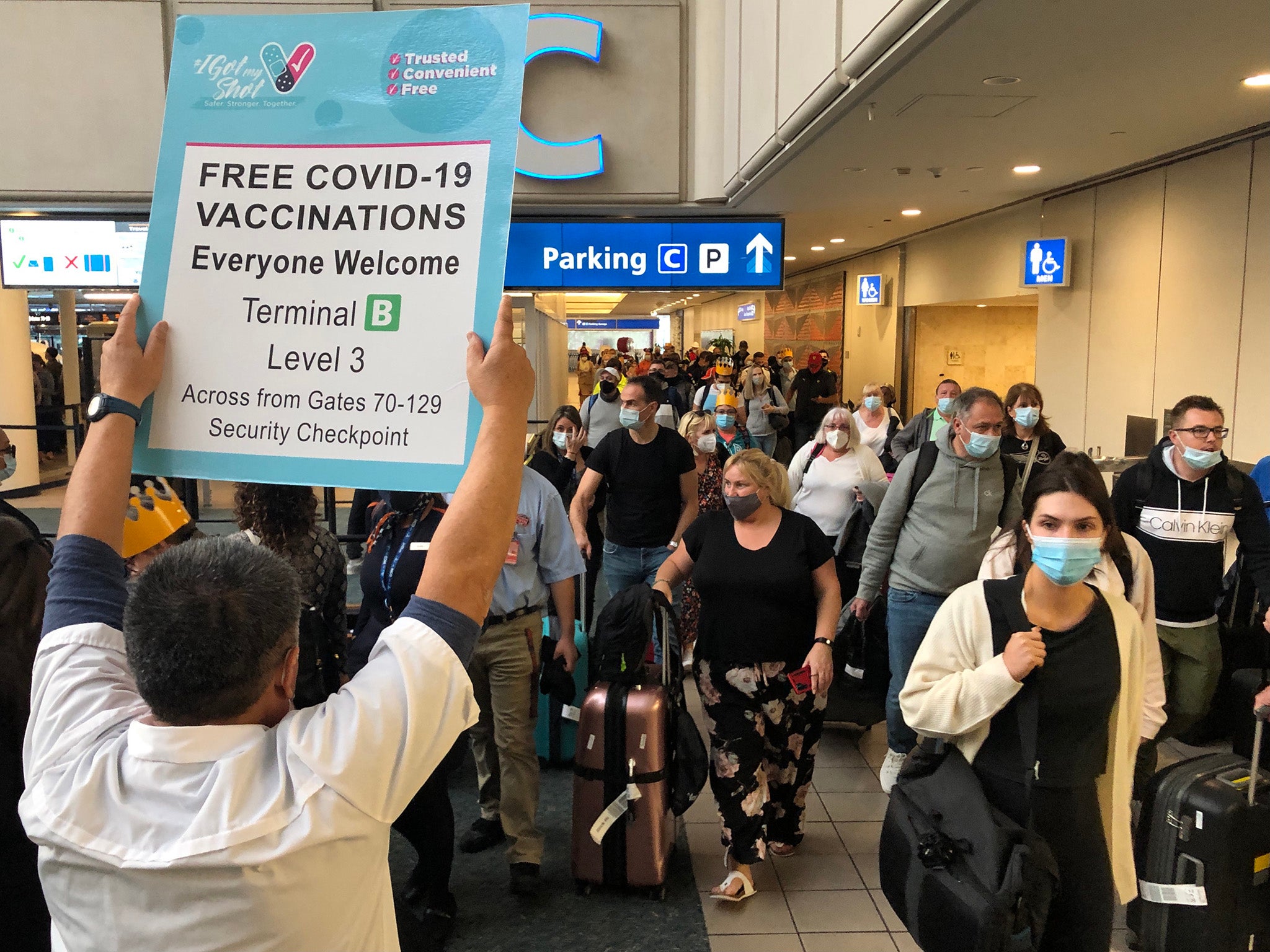 Orlando airport on the day Britons were allowed back into the US