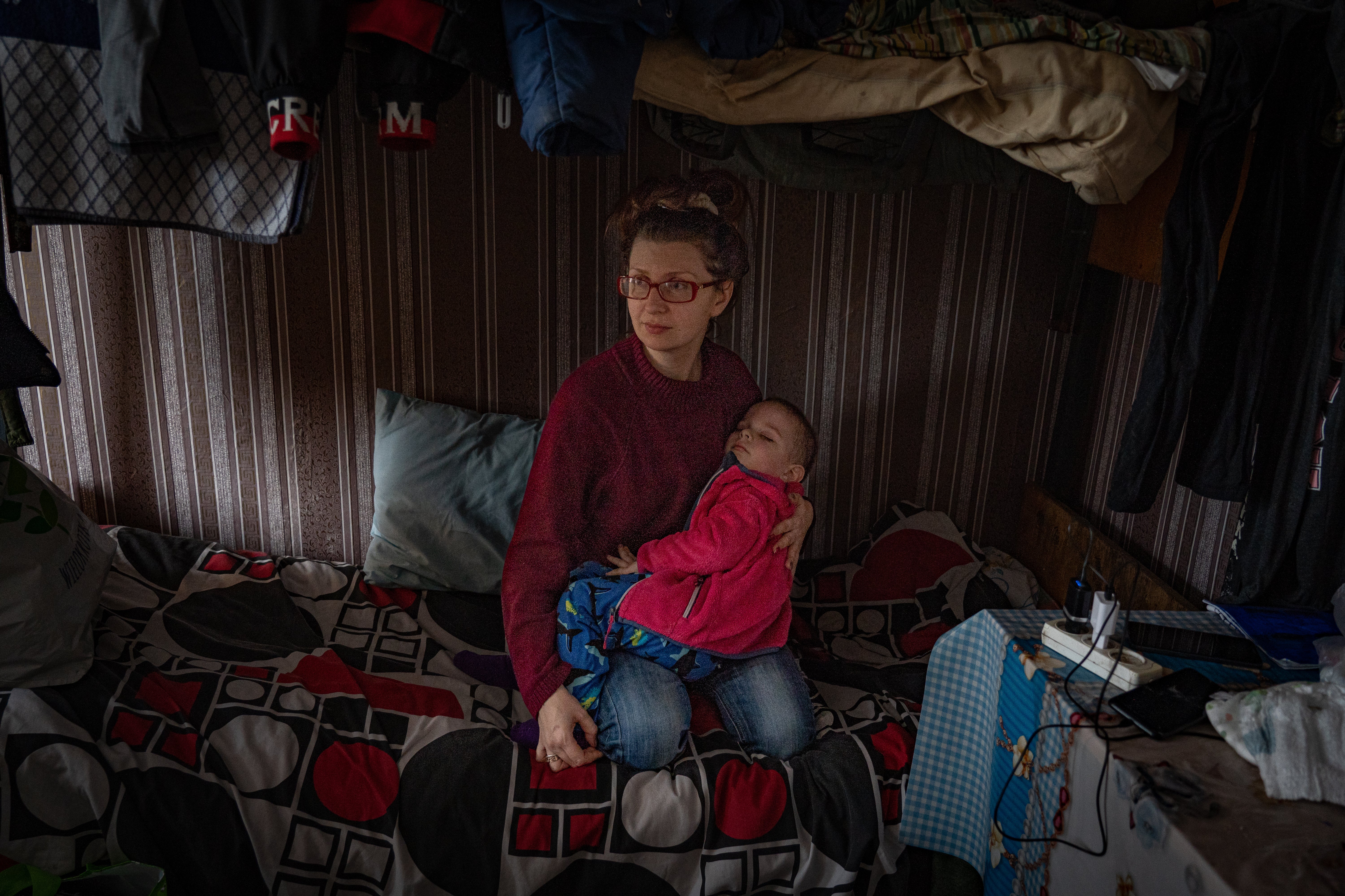 Olisiya and her young child fled Mariupol earlier in the war