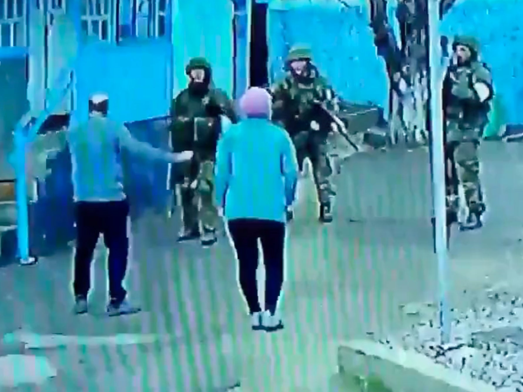 The furious couple confront the Russian soldiers