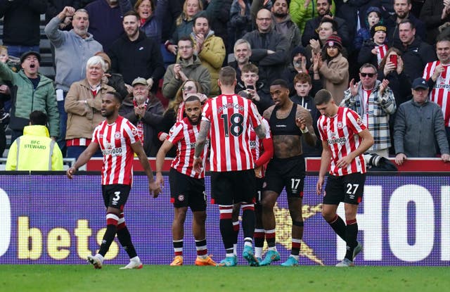 Ivan Toney’s late double secured a vital win for Brentford (John Walton/PA)