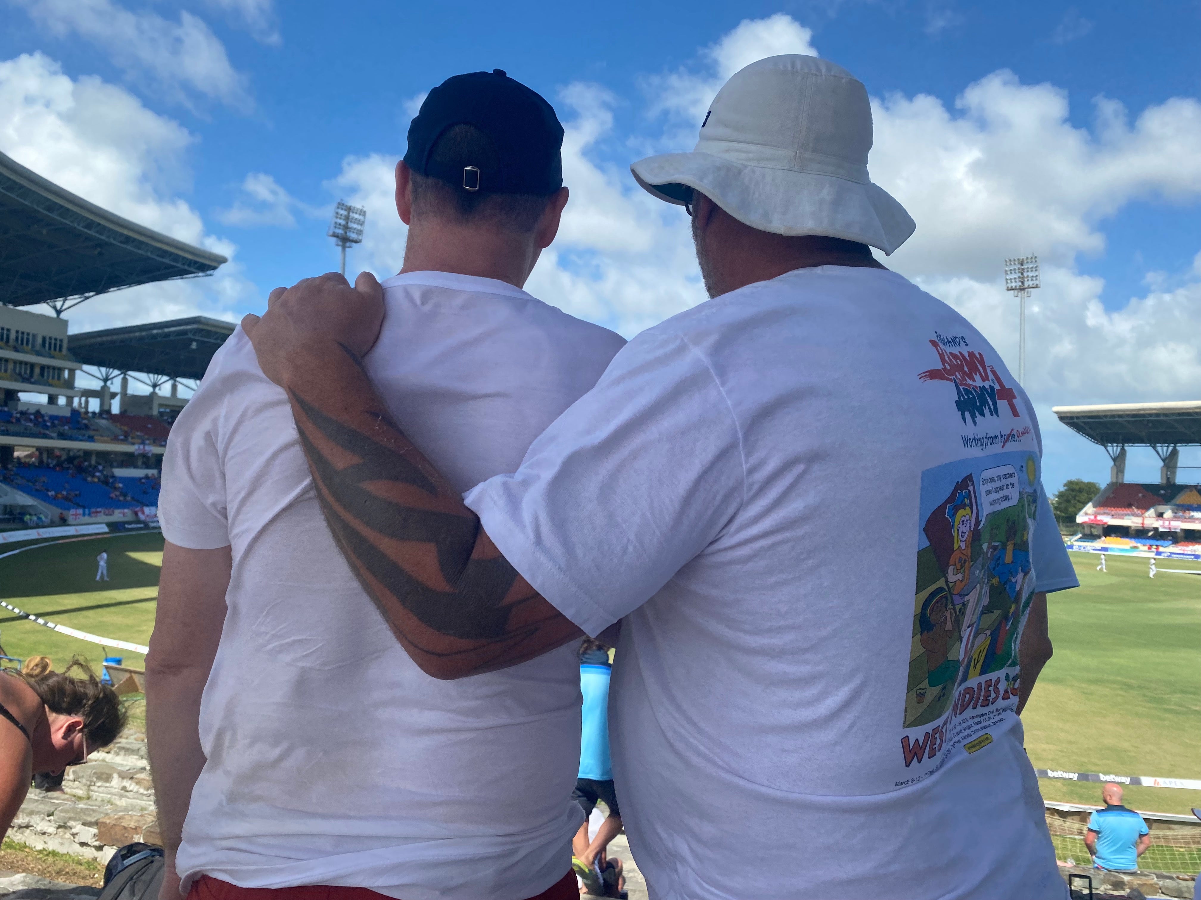 England fans Martin Lloyd (left) and Rich Nicholls (Barmy Army/Handout)