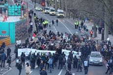 Protesters set off rape alarms and demand ‘radical change’ at Met Police