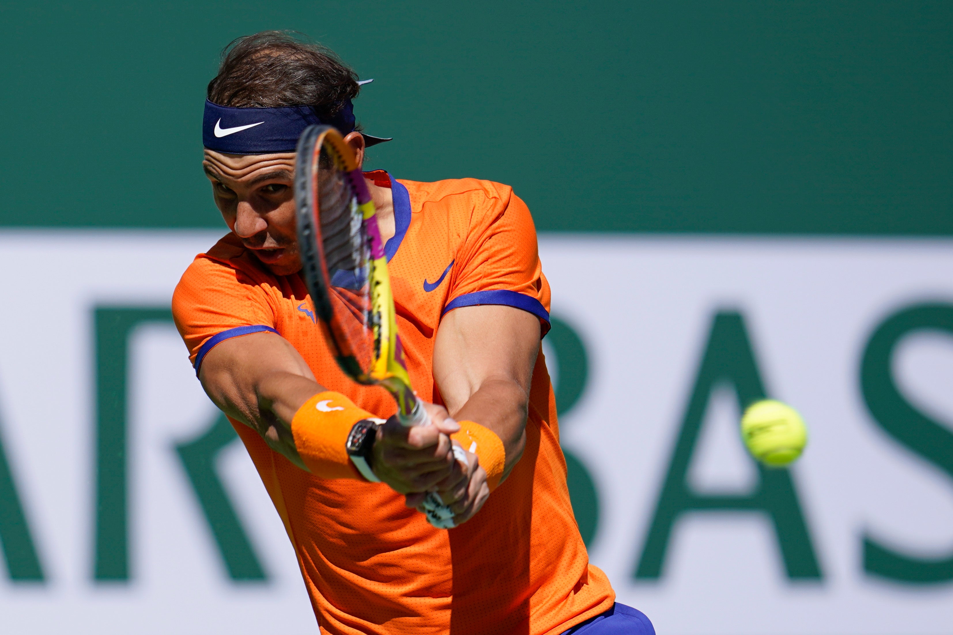 Rafael Nadal came back from the brink to keep his unbeaten start to the 2022 season intact with victory over Sebastian Korda at the BNP Paribas Masters (Mark J Terrill/AP)