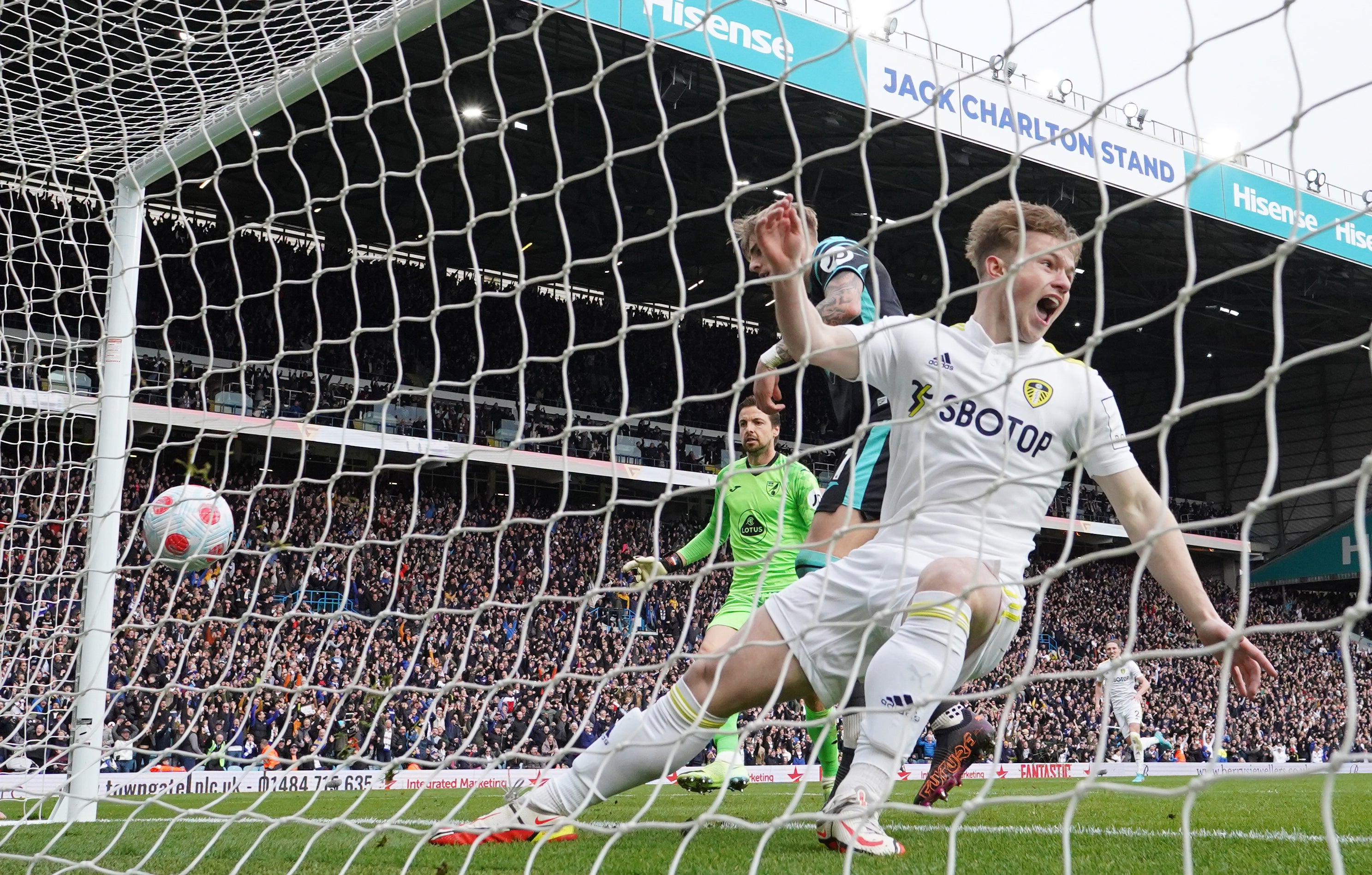 Joe Gelhardt struck late on for Leeds (Tim Goode/PA)