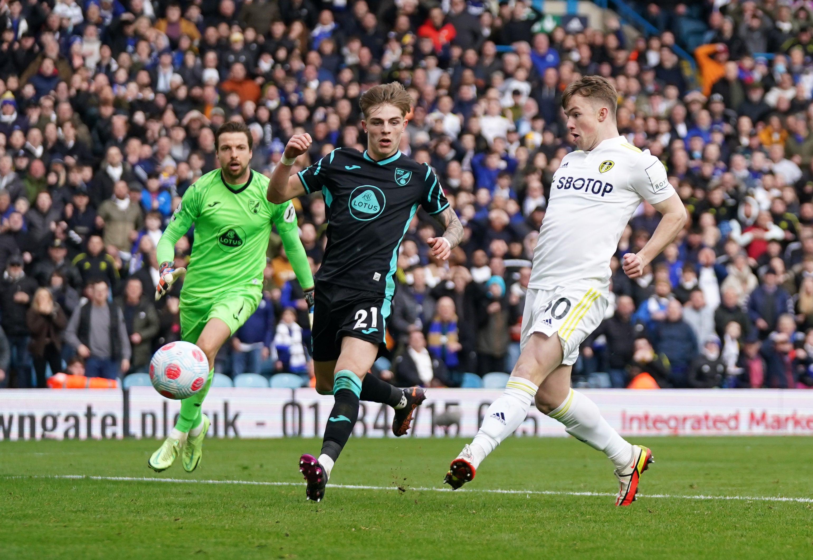 Joe Gelhardt took the roof off Elland Road (Tim Goode/PA)