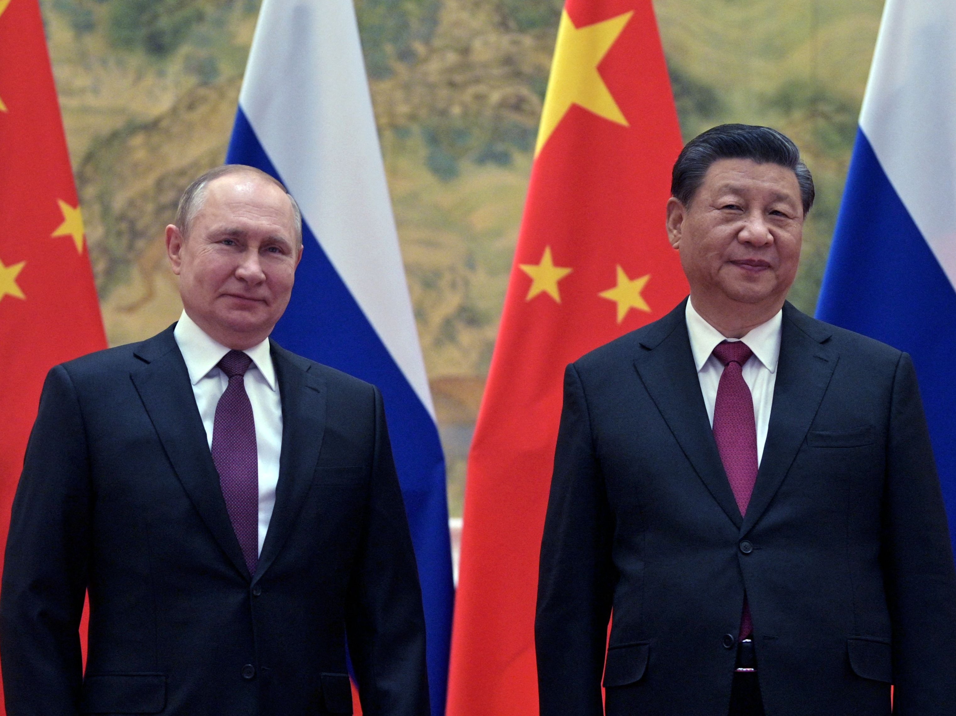 Vladimir Putin and Xi Jinping meet in Beijing in February this year