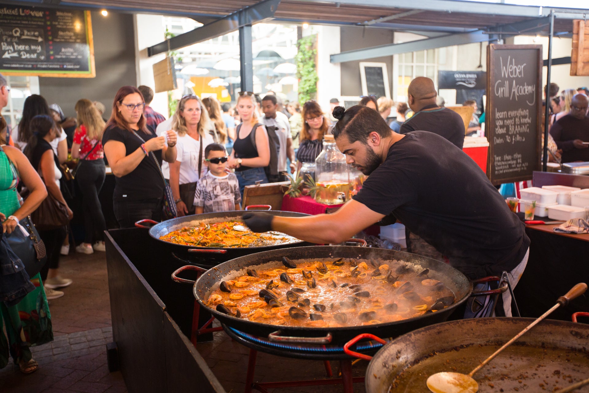 Food stalls at the Old Biscuit Mill, Cape Town