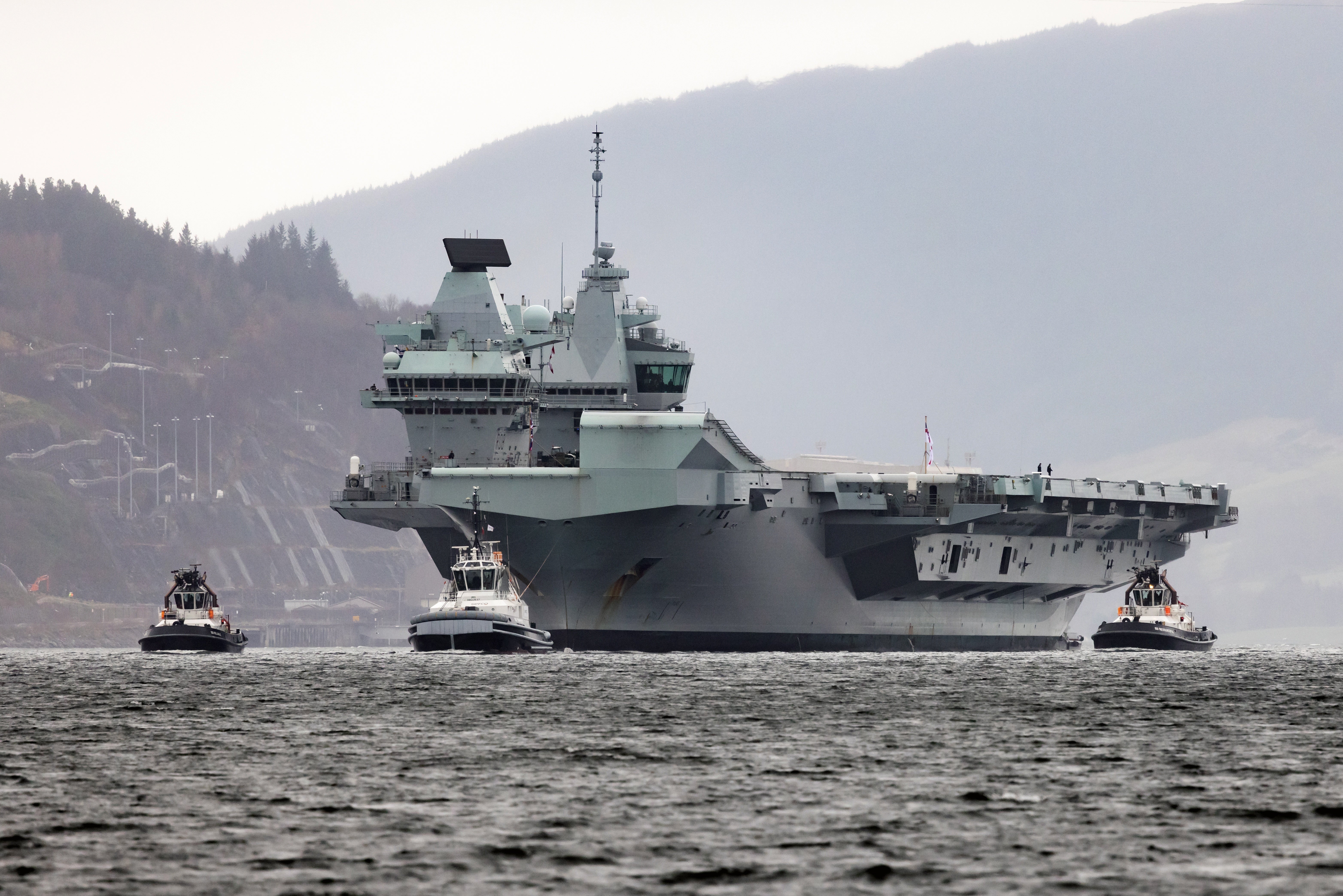 HMS Queen Elizabeth has returned to the Firth of Clyde (Royal Navy/PA)