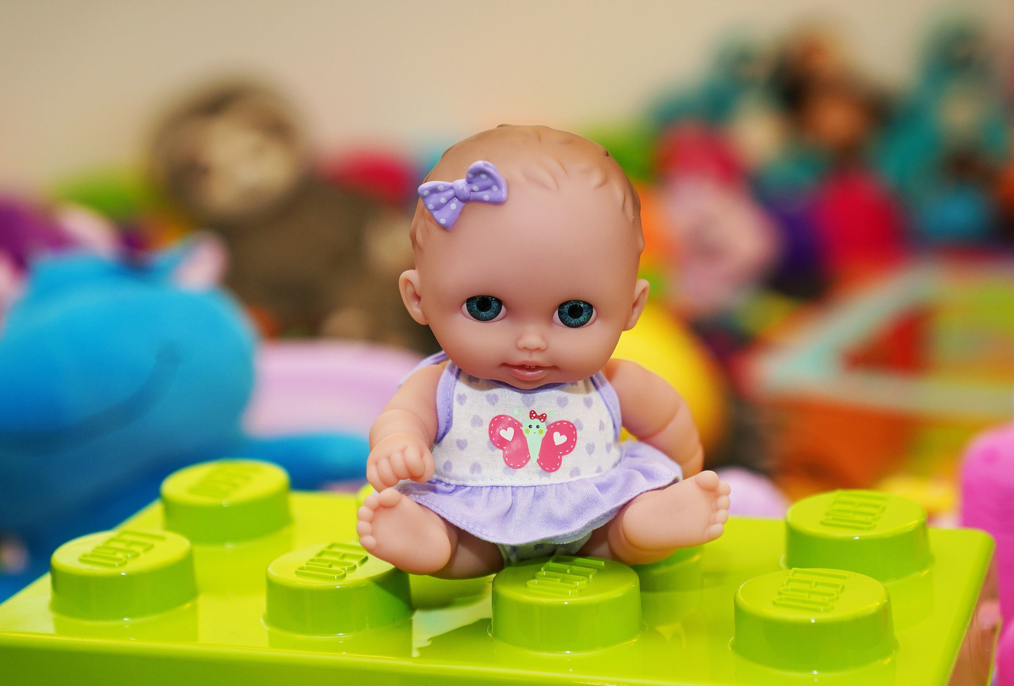 A doll sits among other toys in a welcome room at a new processing facility for Ukrainian refugees which has been set up at Dublin airport’s Old Central Terminal Building