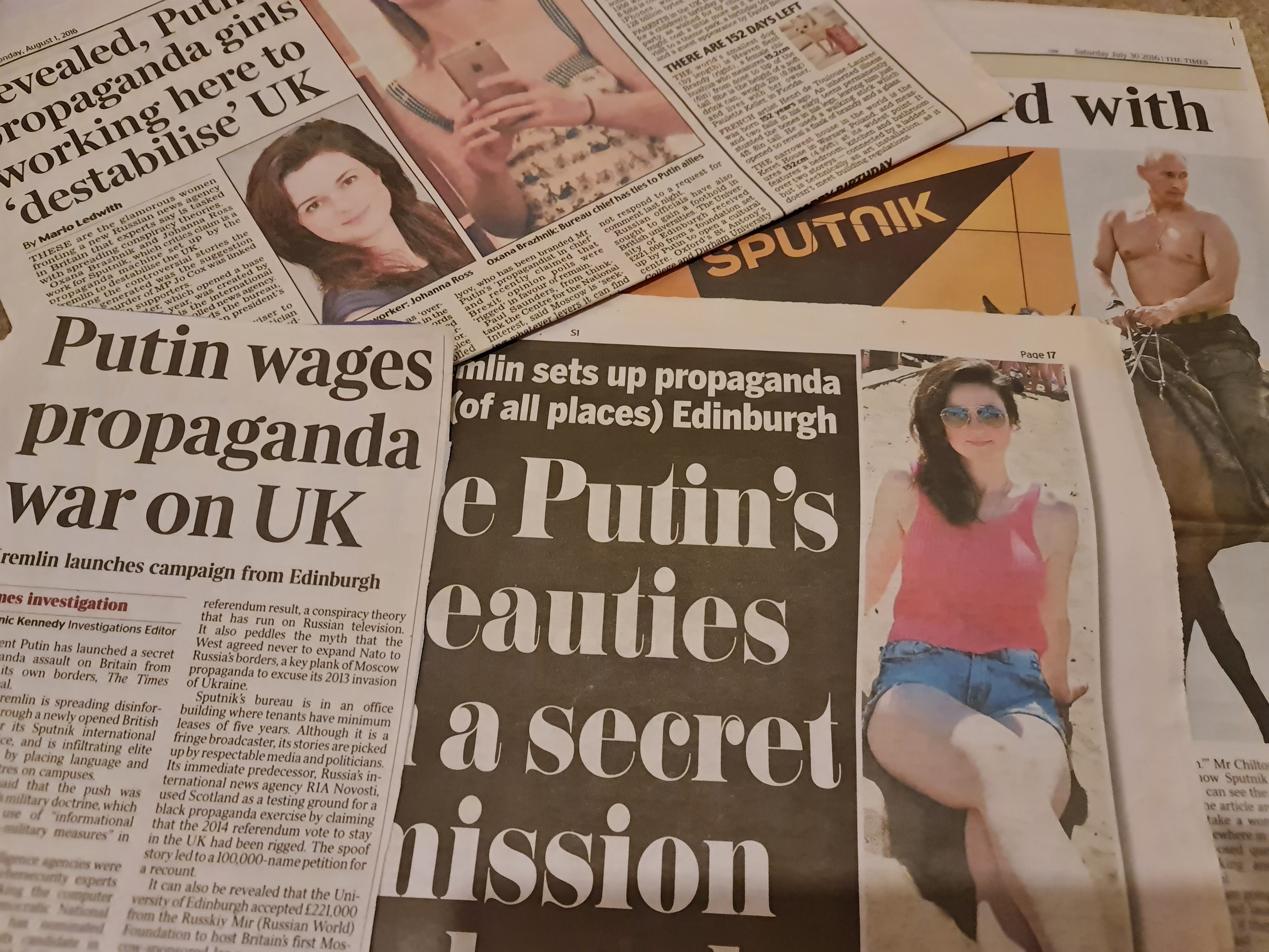 The author and her Sputnik colleagues were branded ‘Putin’s propaganda girls’ by the British media