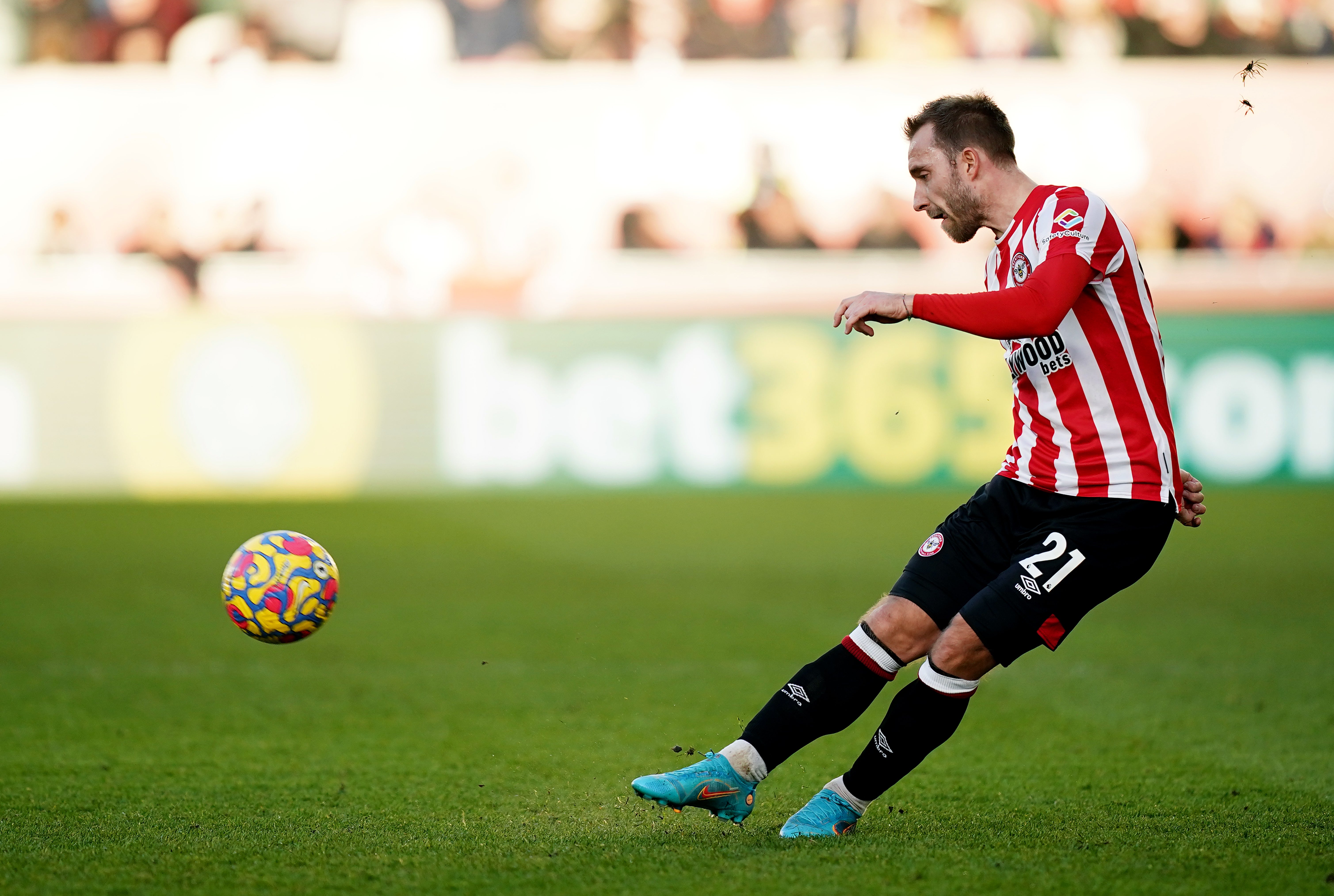 Eriksen in action for Brentford