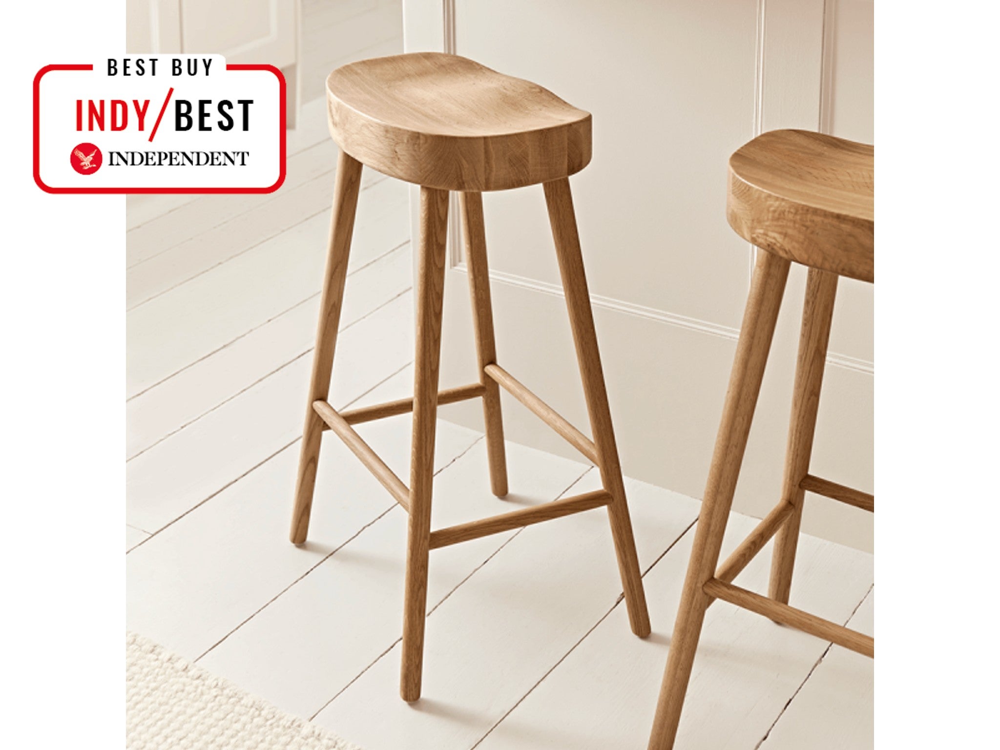 Cox & Cox weathered oak counter stool indybest