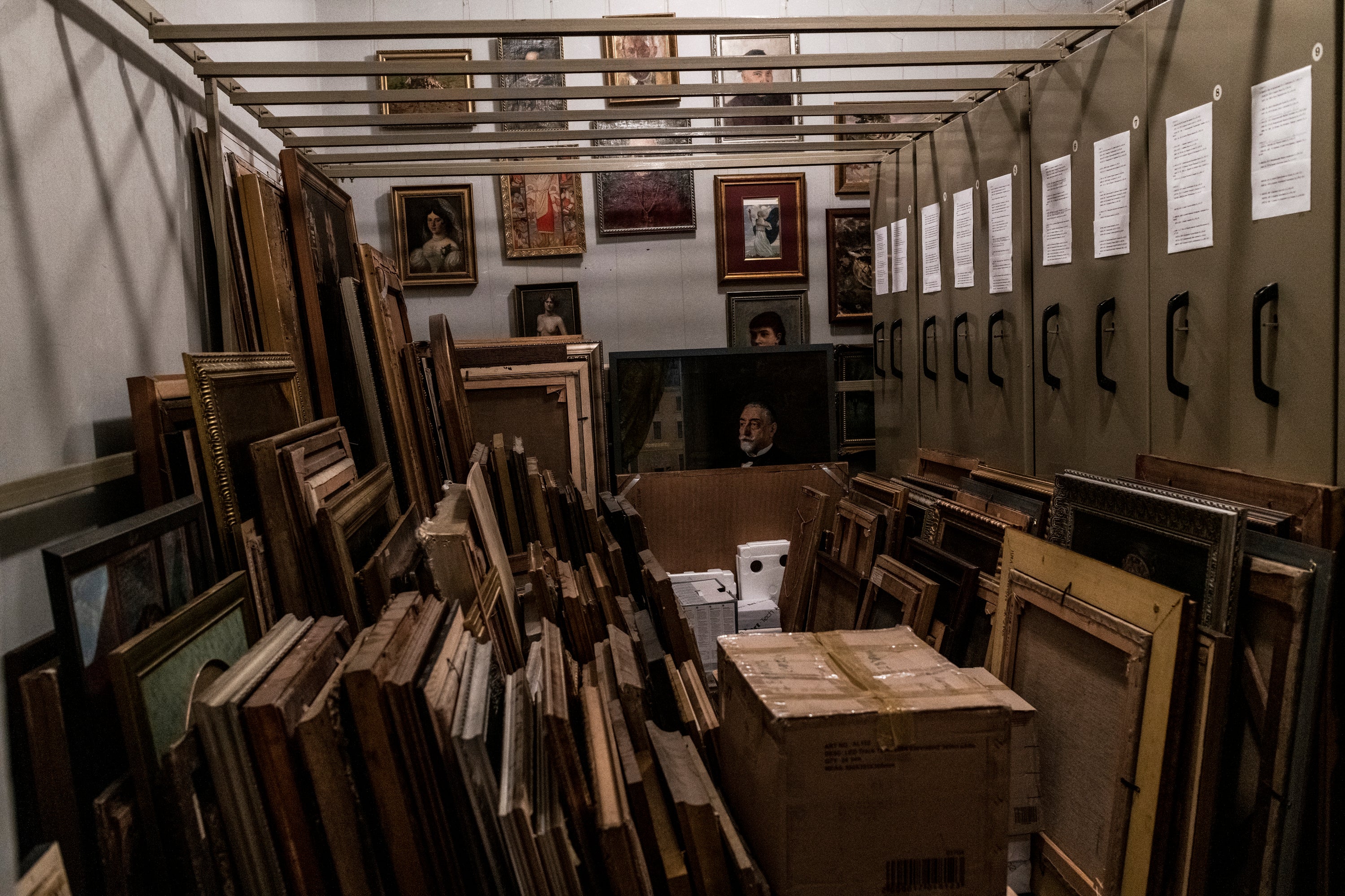 The collection from the National Museum in Lviv has been taken down and placed in a safe area