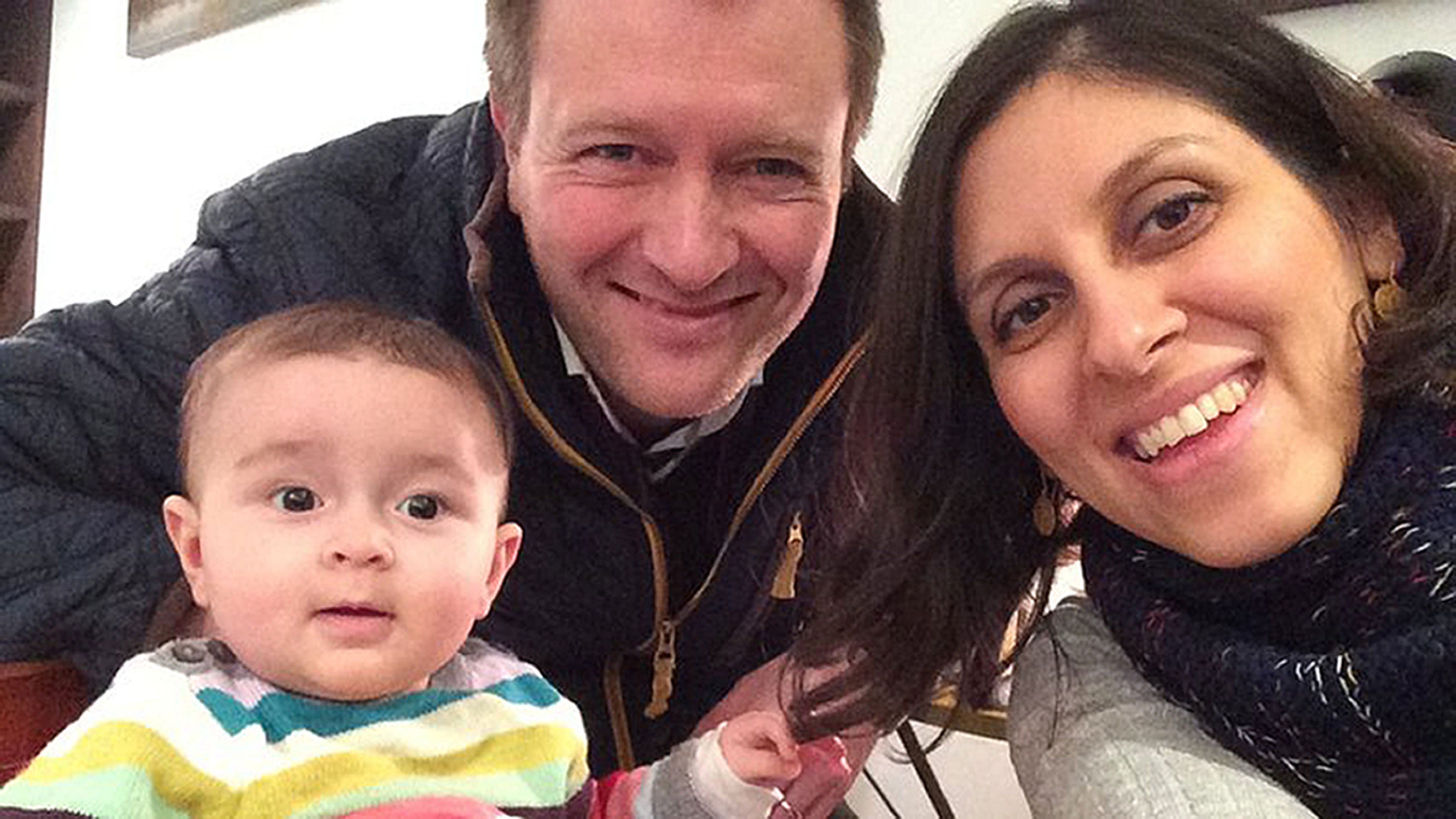 Nazanin Zaghari-Ratcliffe with her husband, Richard Ratcliffe, and their now six-year-old daughter, Gabriella before she was detained