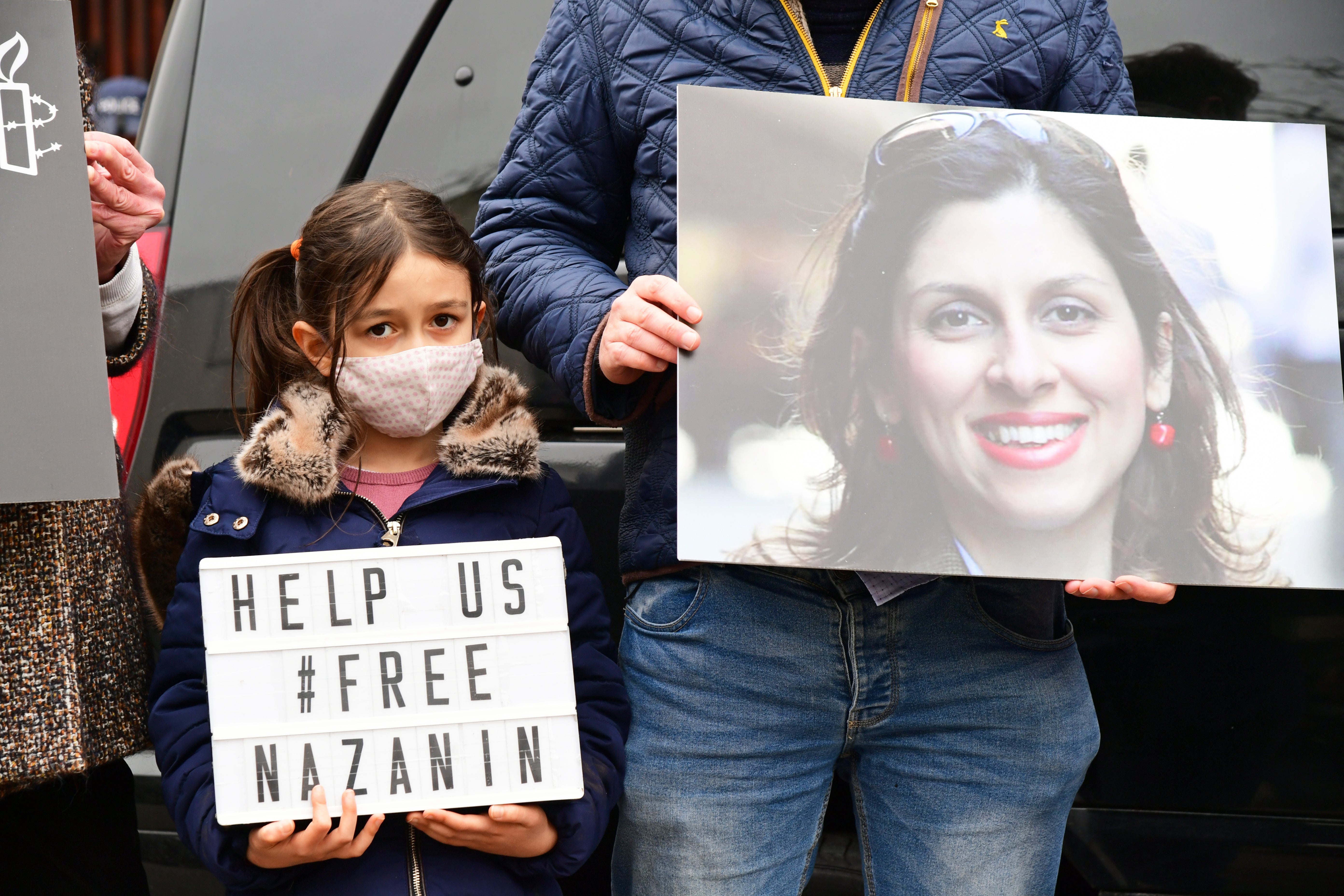 Ms Zaghari-Ratcliffe’s daughter, Gabriella, protested outside the Iranian Embassy in London in 2021 for her mother’s release.