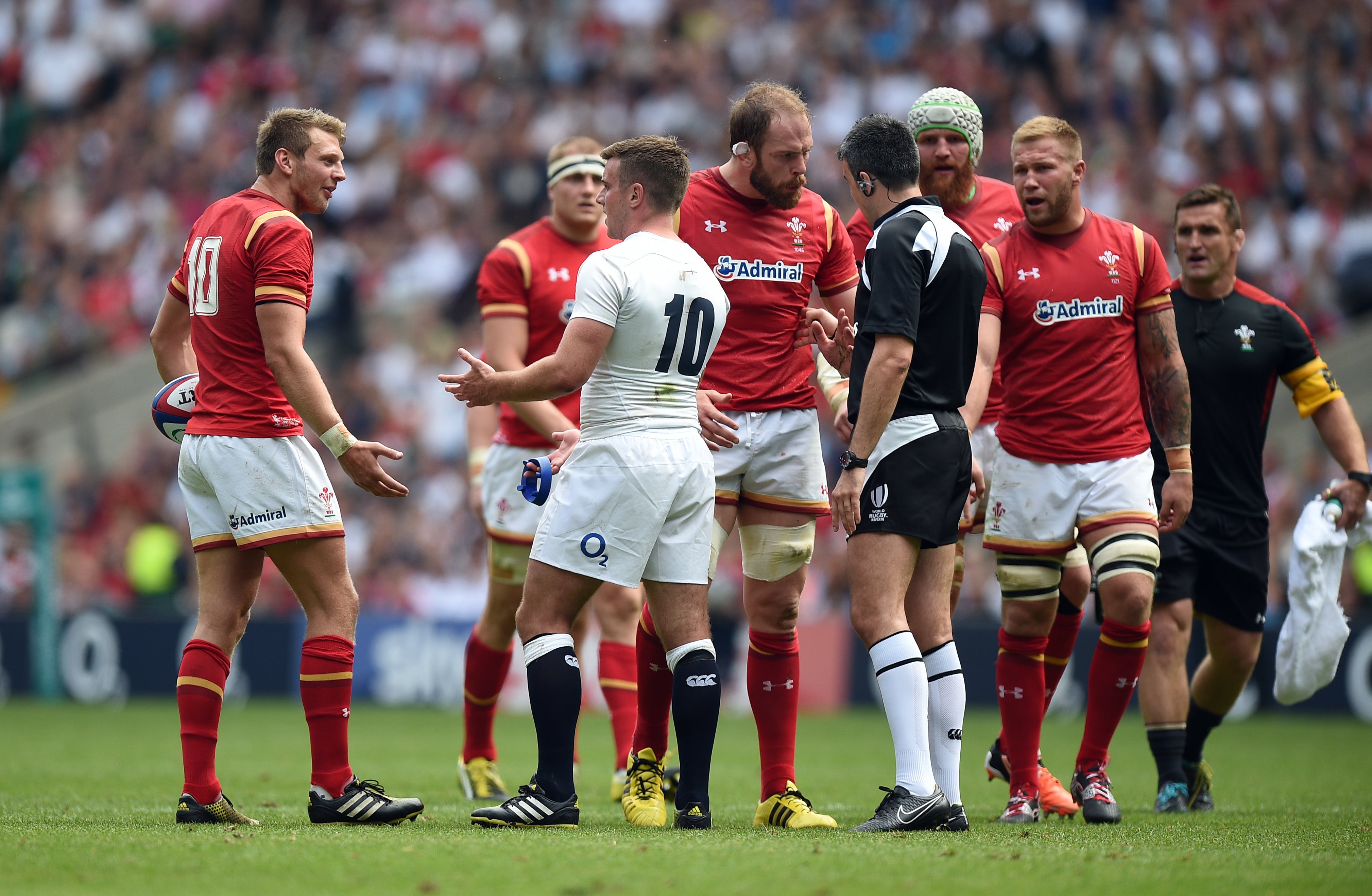 Dan Biggar (left) and Alun Wyn Jones (centre) will reach milestones against Italy (Andrew Matthews/PA)