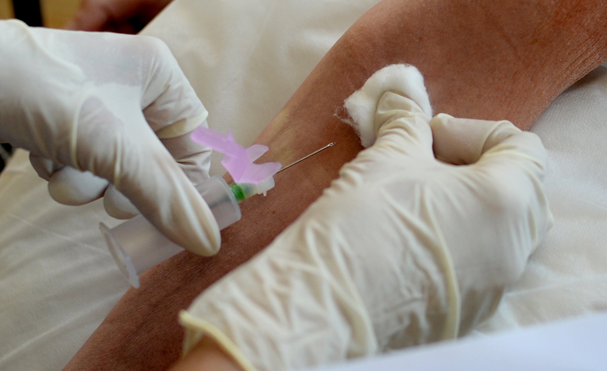 Specialist paramedics were trained to take blood for remote diagnostics in the pilot scheme (Anthony Devlin/PA)