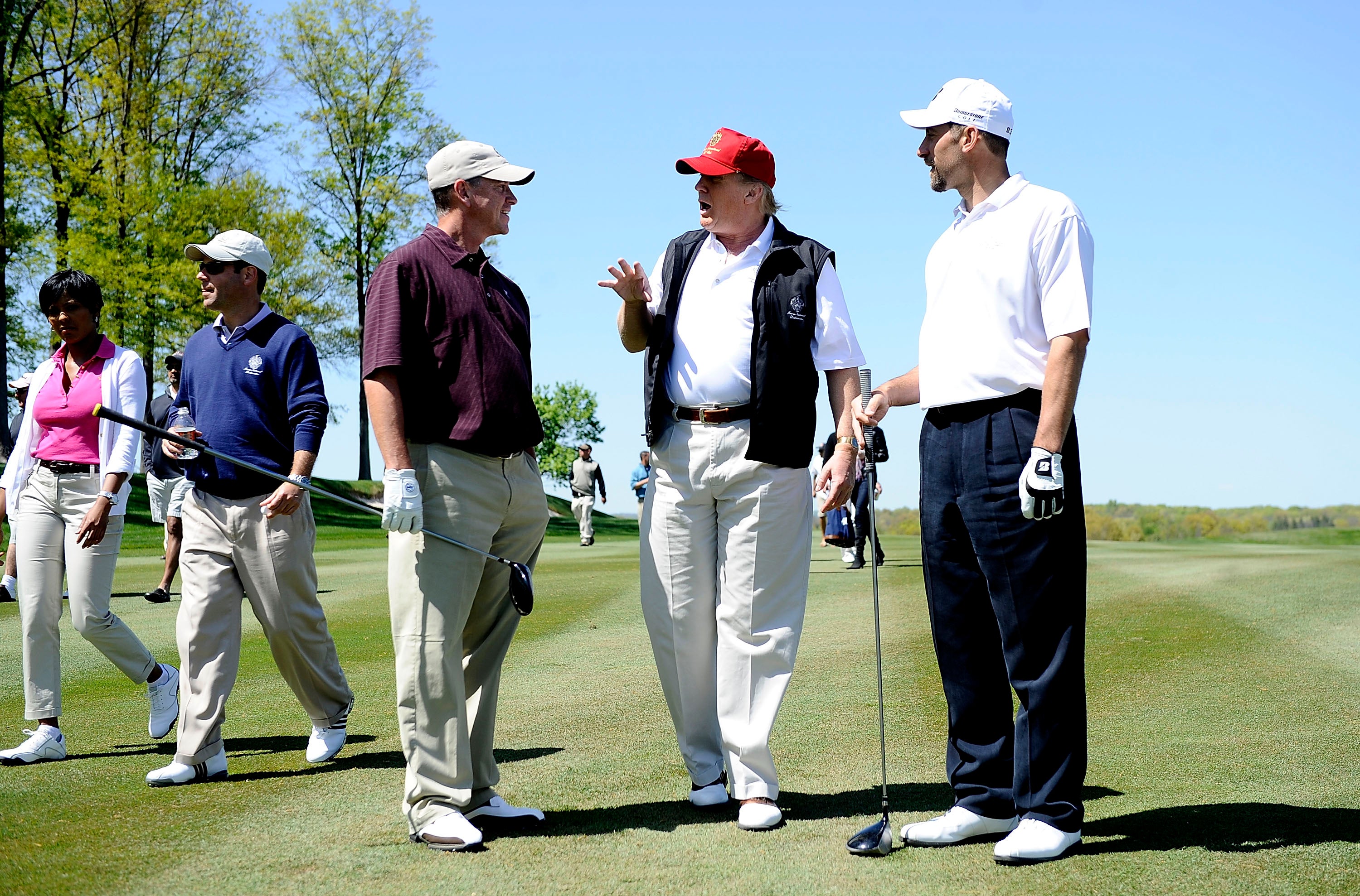 Donald Trump golfing at his Bedminster course (file photo)