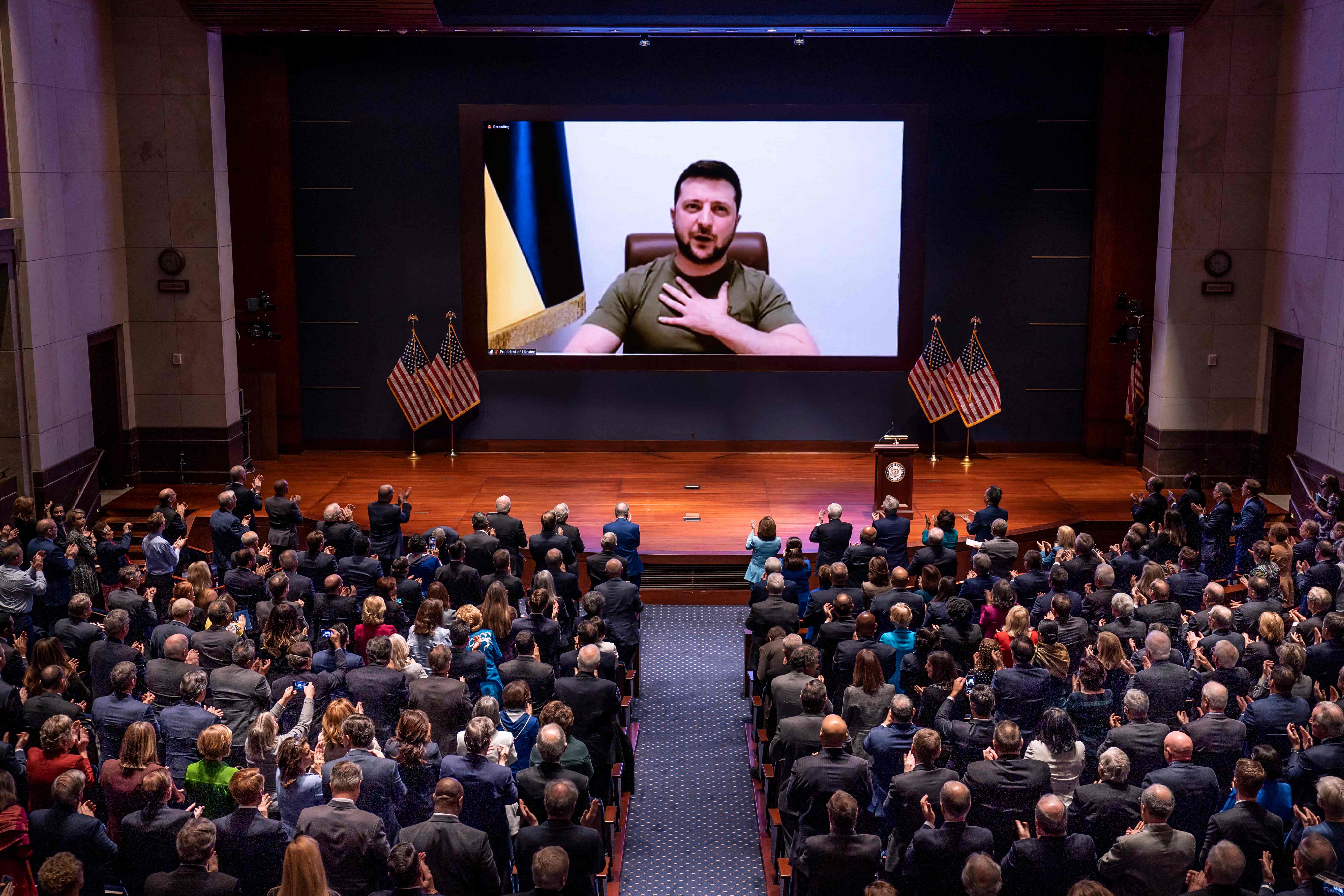 Ukrainian president Volodymyr Zelensky addresses the US Congress